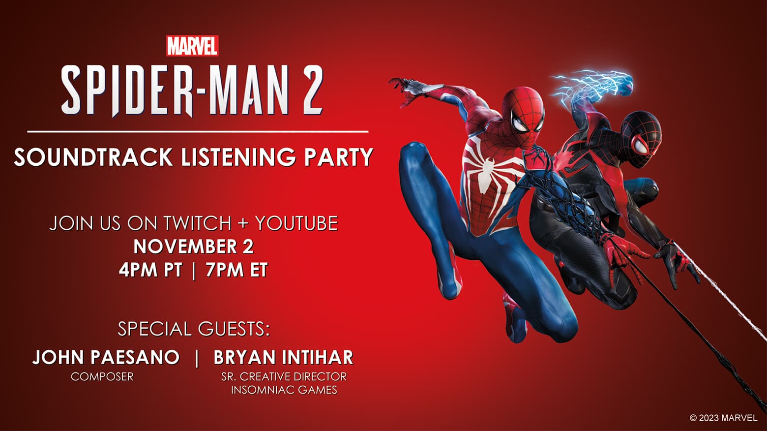 Join the 'Marvel’s Spider-Man 2' Soundtrack Listening Party on November 2