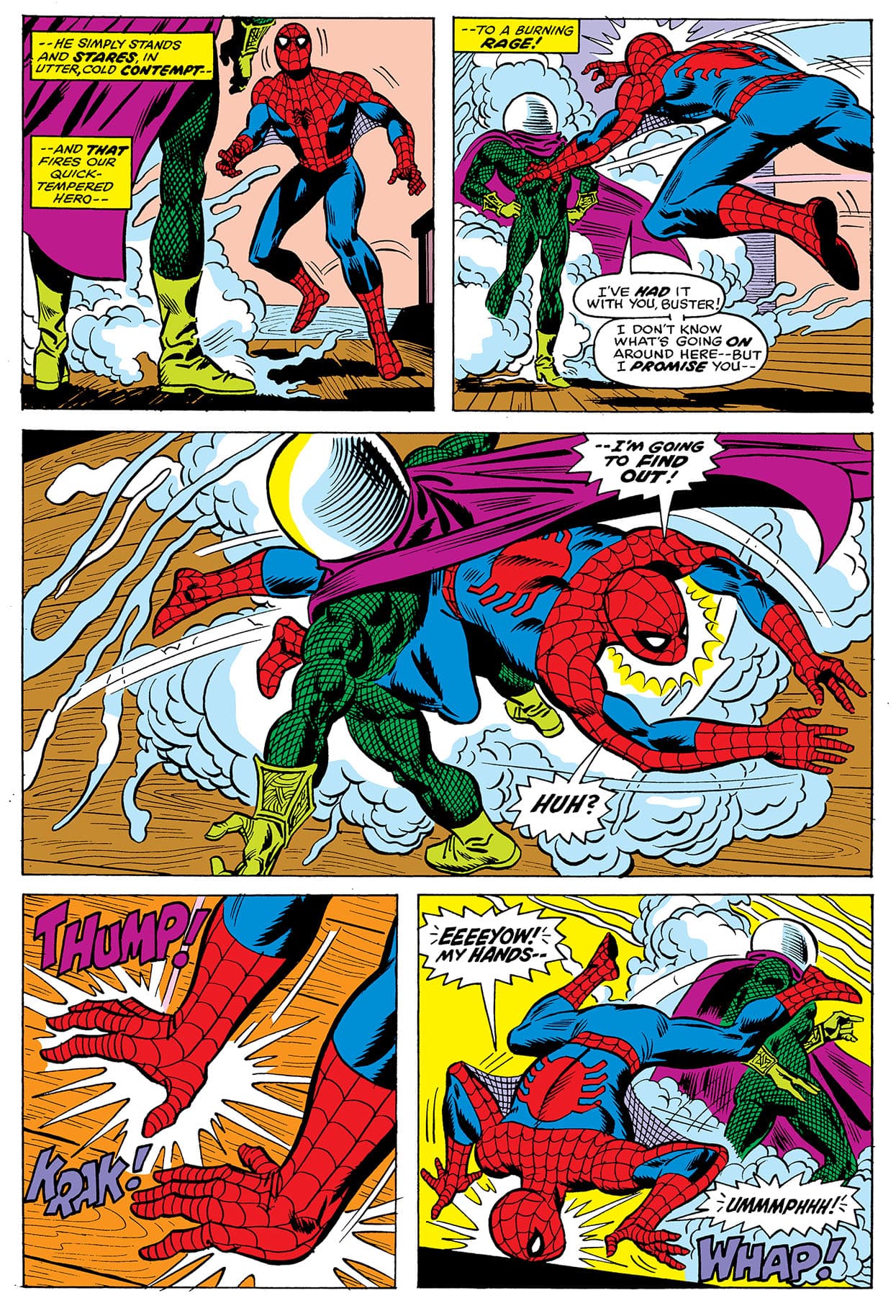 Mysterio installs hidden holograms, mirrors and other illusion-casting devices in his costume and cape