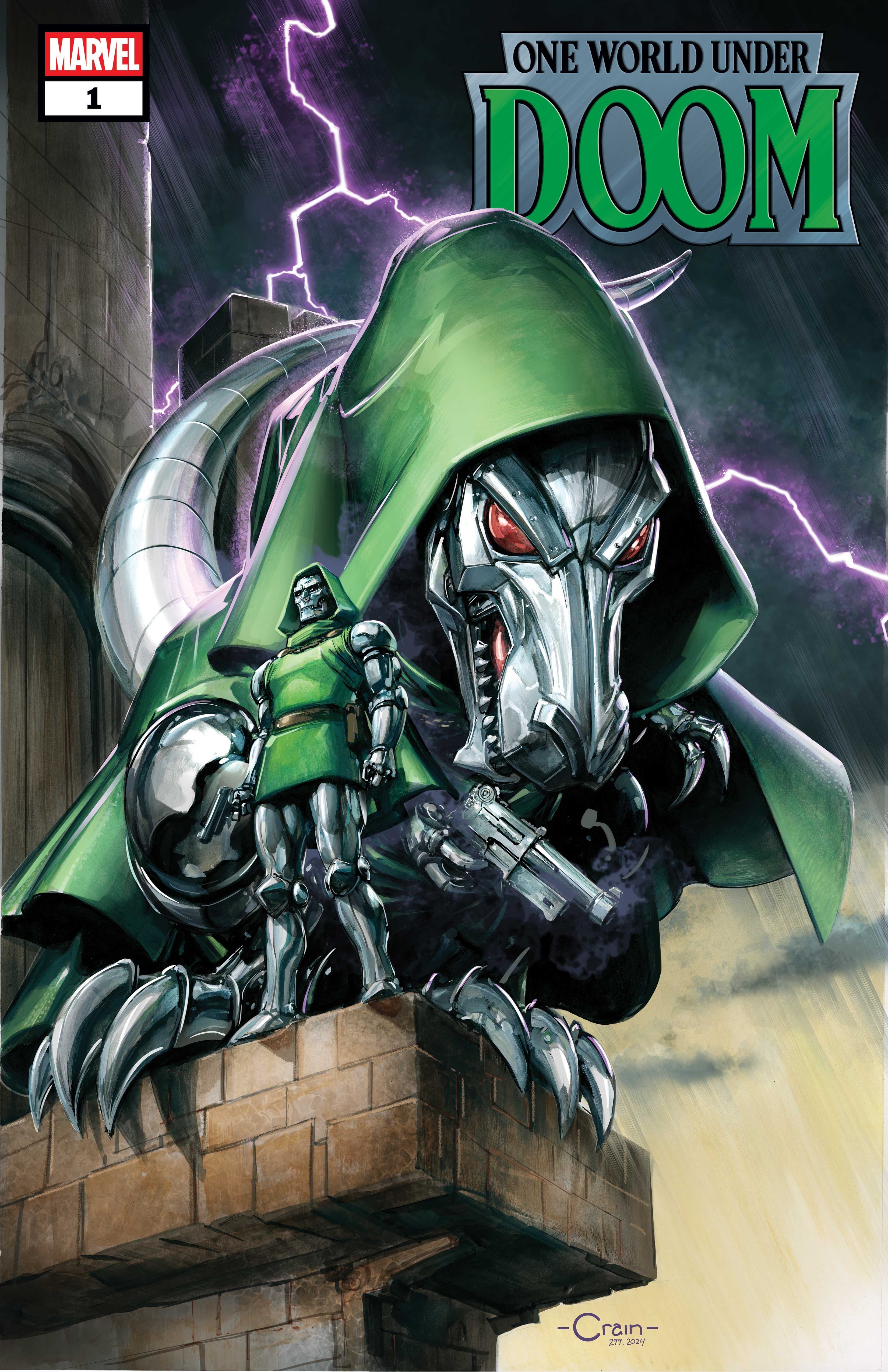 ONE WORLD UNDER DOOM #1 Doomasaur Variant Cover by Clayton Crain