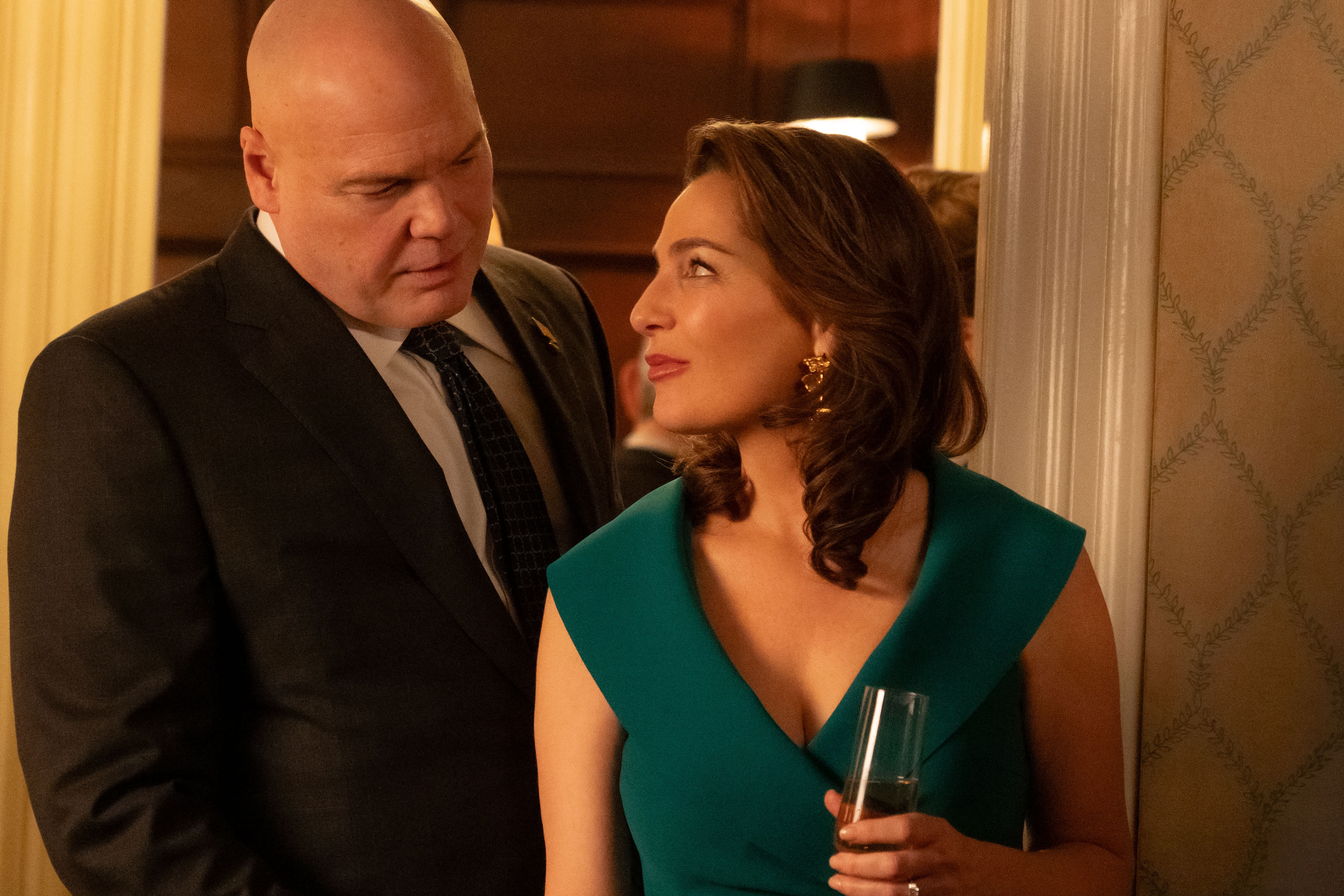 'Daredevil: Born Again' still of Wilson Fisk gazing down at Vanessa