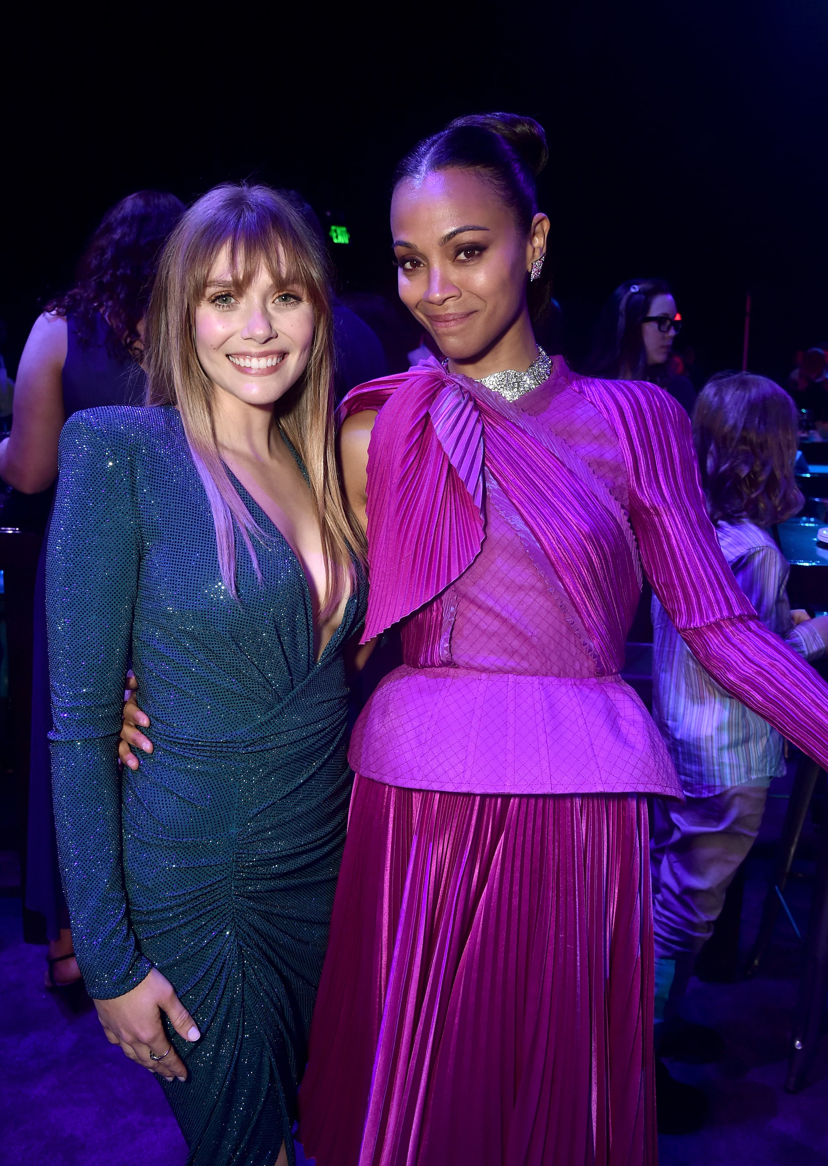 Elizabeth Olsen and Zoe Saldana at the Avengers: Endgame World Premiere