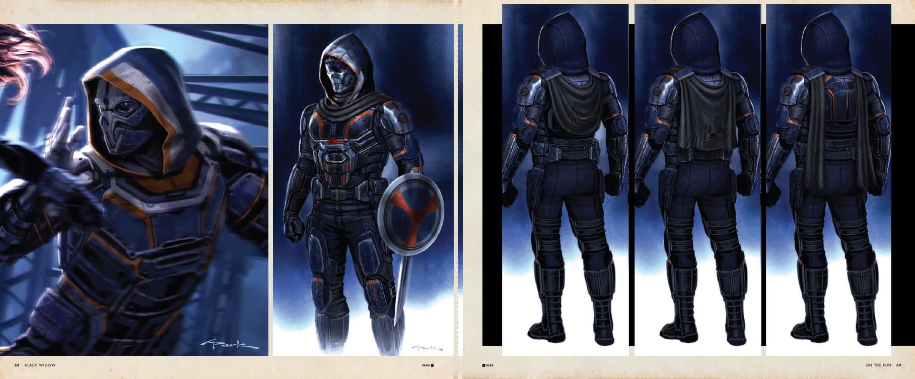 Pages 68-69 from Marvel's Black Widow: The Art of The Movie