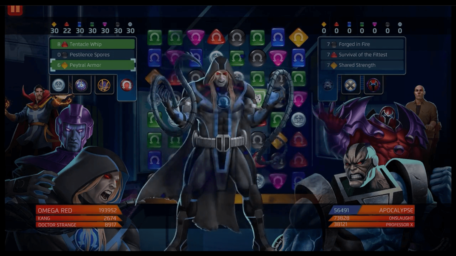 Omega Red (Horseman of Pestilence) uses Peytral Armor in MARVEL Puzzle Quest