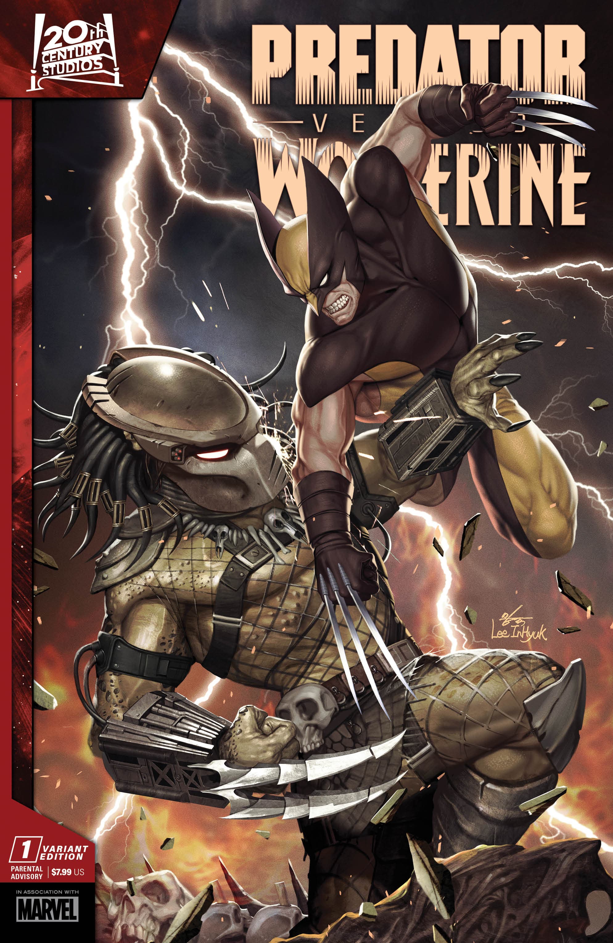 PREDATOR VS WOLVERINE #1 variant cover by Inhyuk Lee