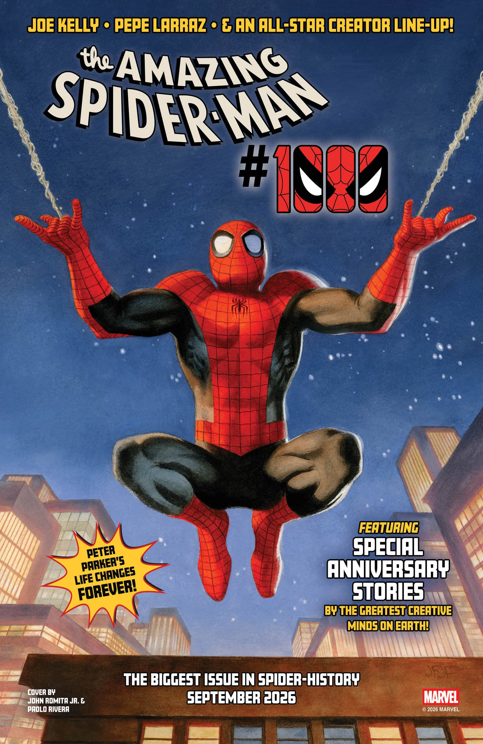AMAZING SPIDER-MAN #1000 Cover by John Romita Jr. & Paolo Rivera