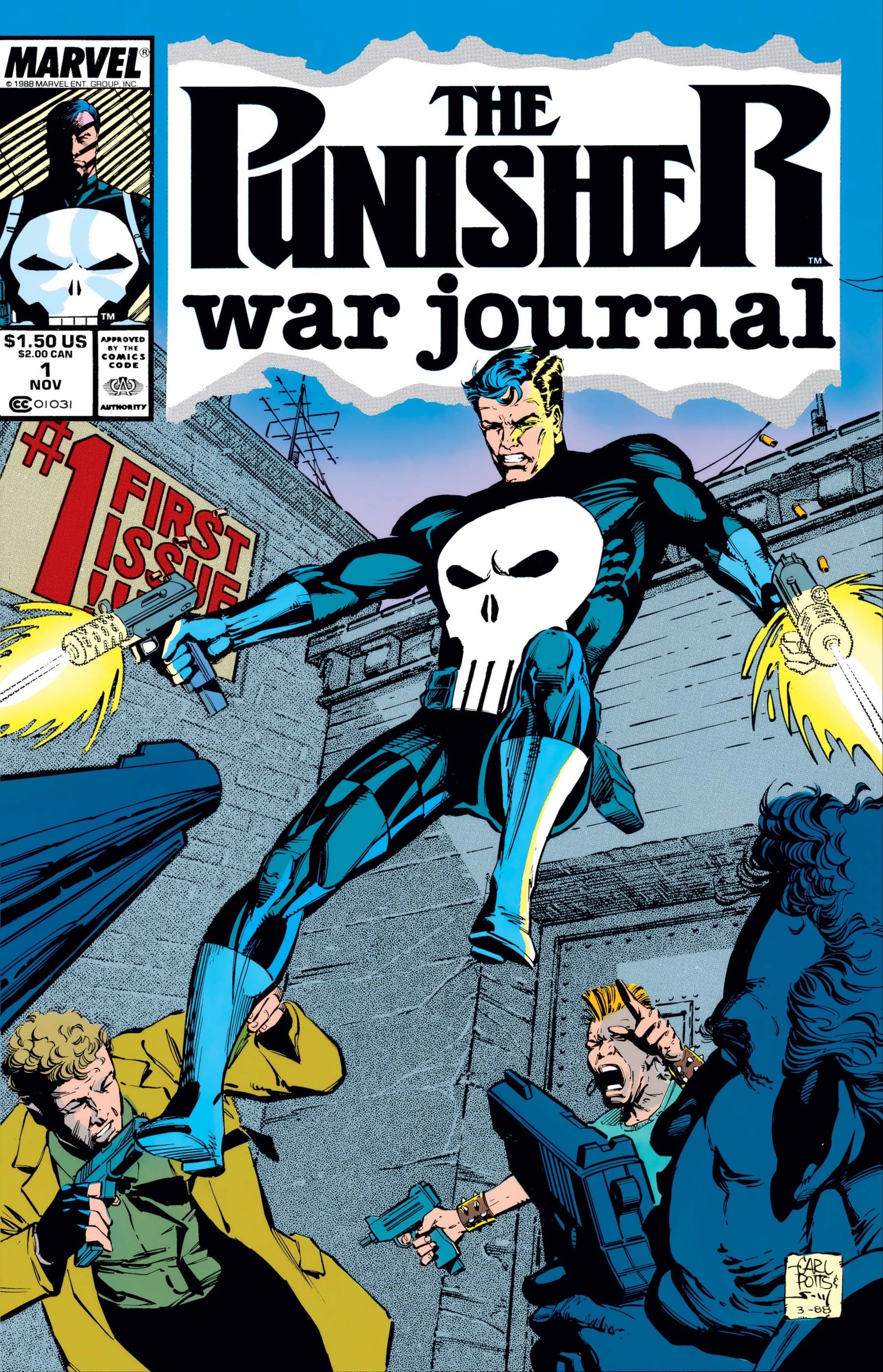 Punisher War Journal (1988) #1 cover by Carl Potts
