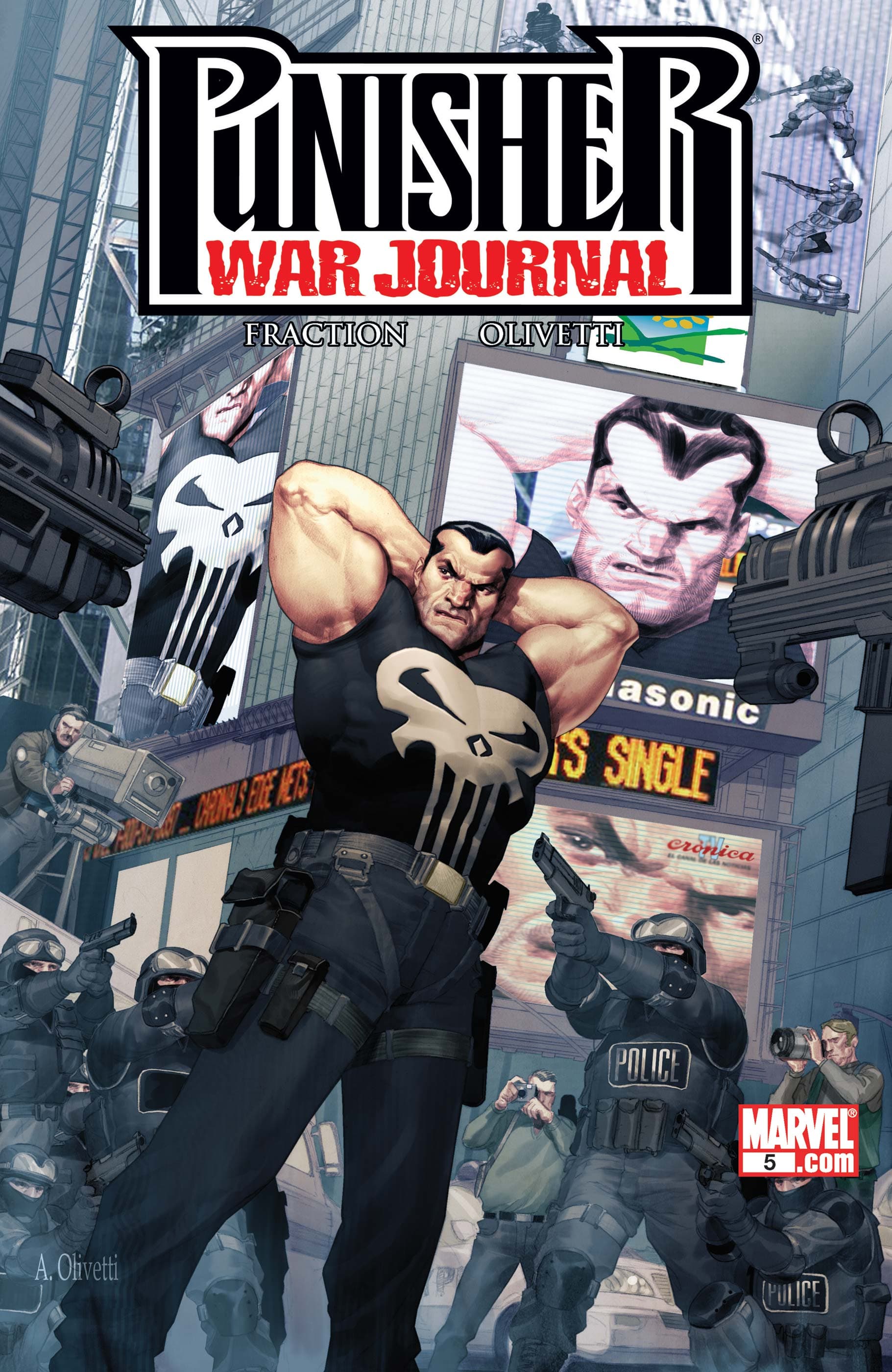 Punisher War Journal (2006) #5 cover by Ariel Olivetti