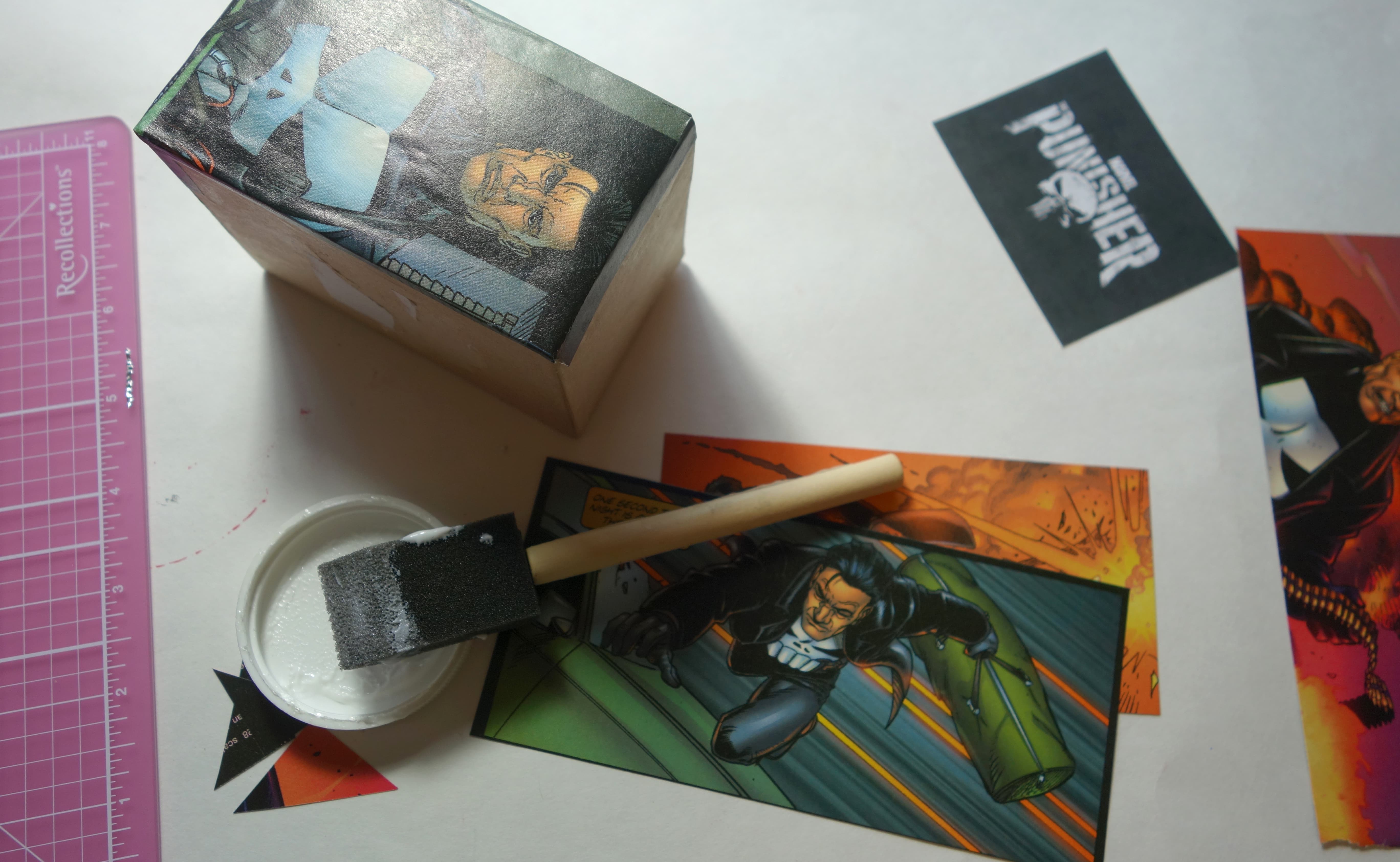 DIY Punisher Jigsaw Puzzle Craft - Decoupage