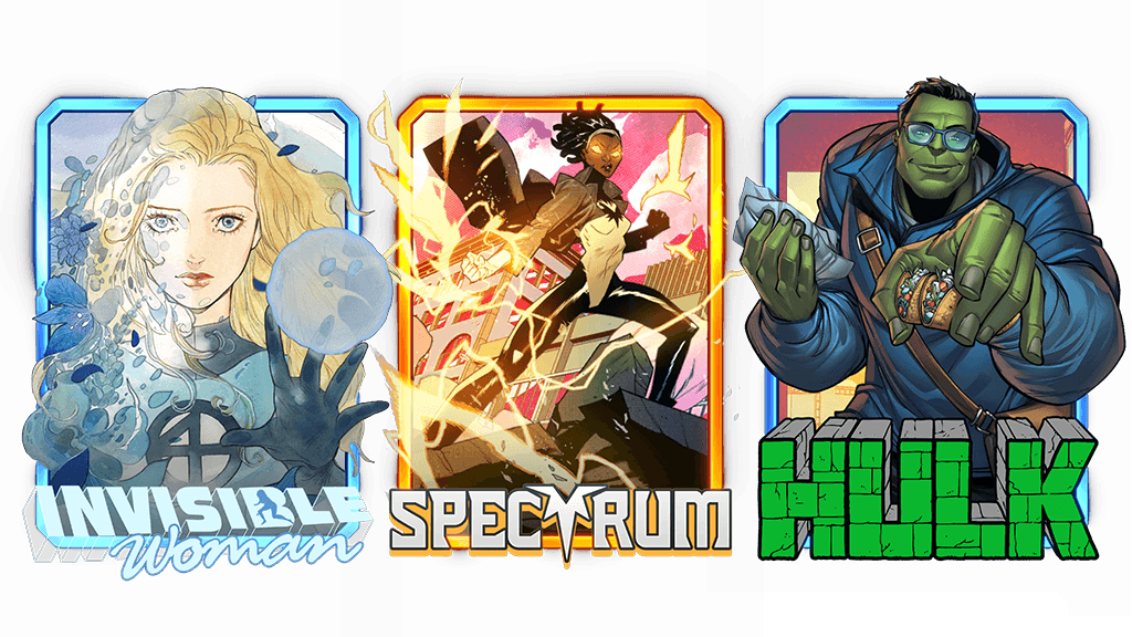 MARVEL SNAP Invisible Woman Momoko Card Spectrum Jacinto Card Hulk Taco Card