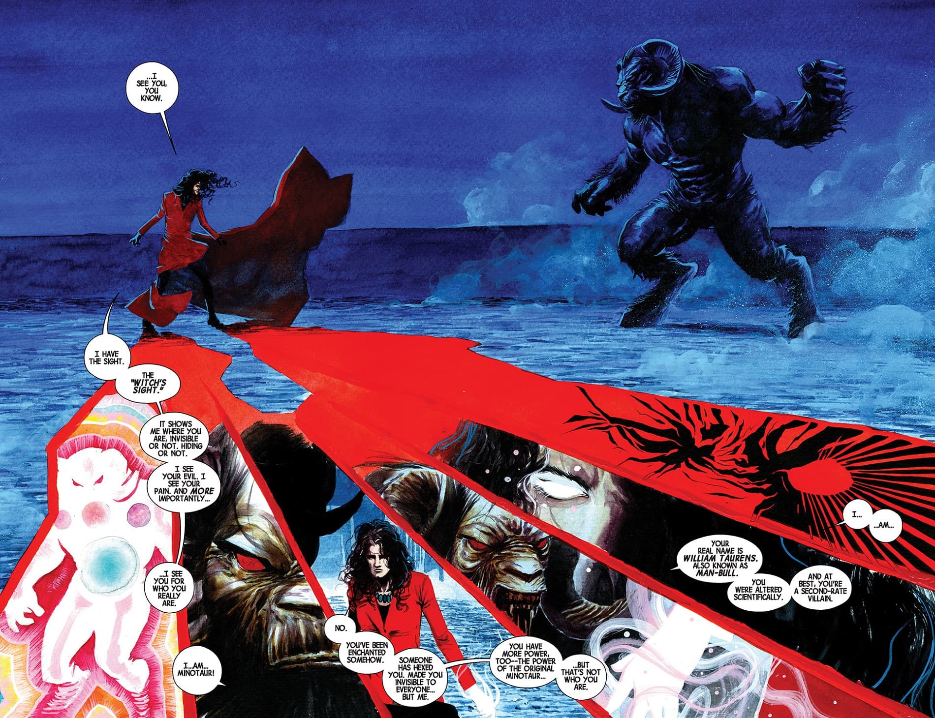Scarlet Witch takes on the Minotaur!