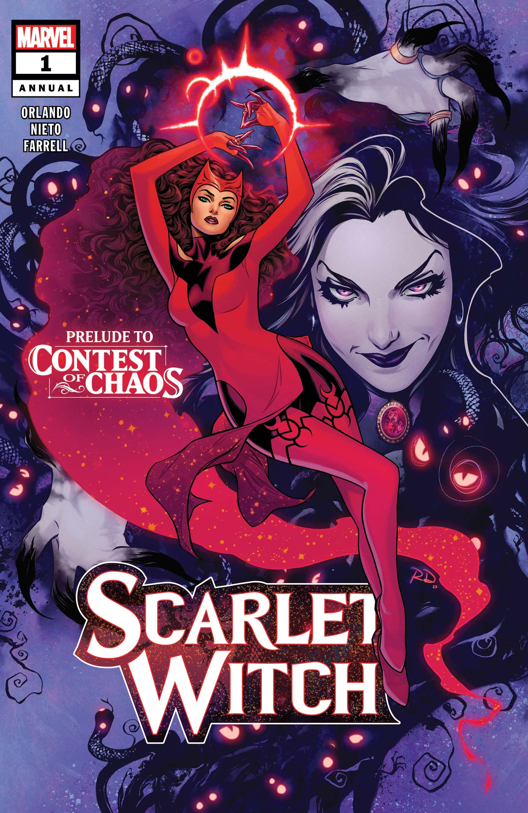 Cover to SCARLET WITCH ANNUAL (2023) #1 by Russell Dauterman.