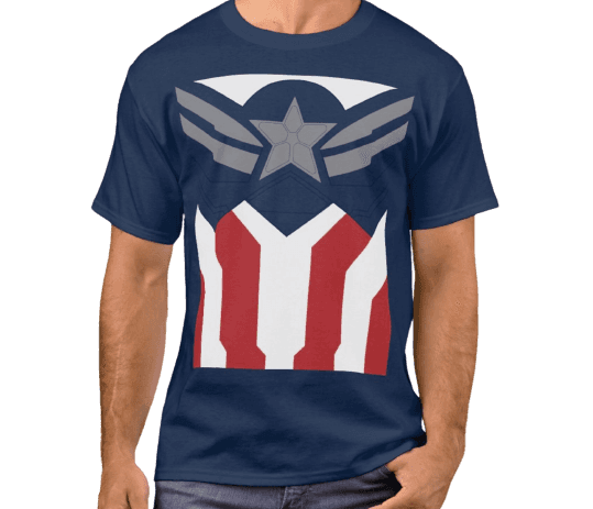 Captain America Suit T-Shirt / shop it <a href=https://www.shopdisney.com/captain-america-suit-t-shirt-for-adults-the-falcon-and-the-winter-soldier-customized-7200003157ZES.html>here</a>