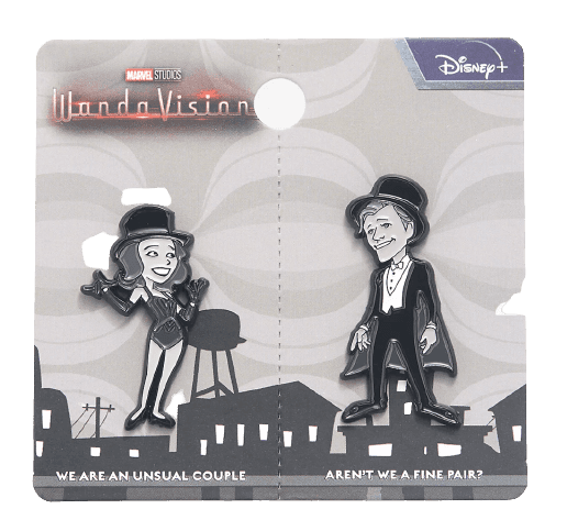 WandaVision Talent Show Enamel Pin Set / shop it <a href=https://www.boxlunch.com/product/marvel-wandavision-talent-show-enamel-pin-set---boxlunch-exclusive/16793766.html>here</a>