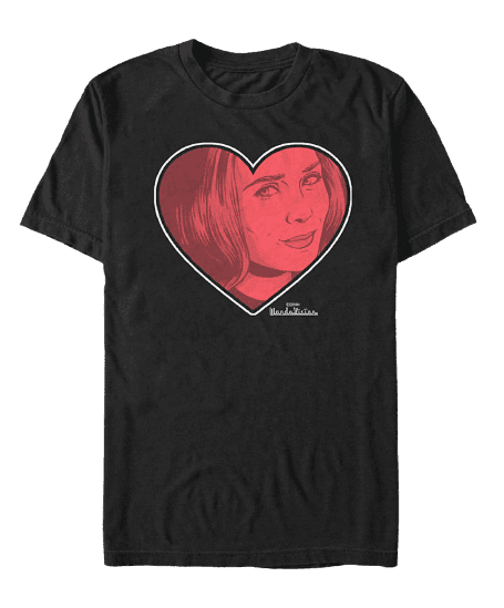 Wanda Love t-shirt / shop it <a href=https://www.hottopic.com/product/marvel-wandavision-wanda-love-t-shirt/15240964.html>here</a>