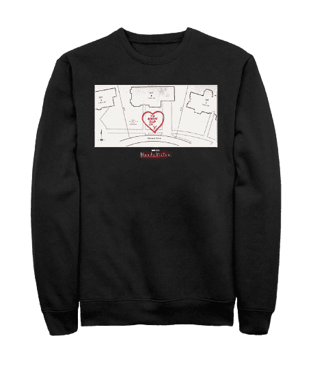 To Grow Old In V. Crew Sweatshirt / shop it <a href=https://www.hottopic.com/product/marvel-wandavision-to-grow-old-in-v.-crew-sweatshirt/15793885.html>here</a>