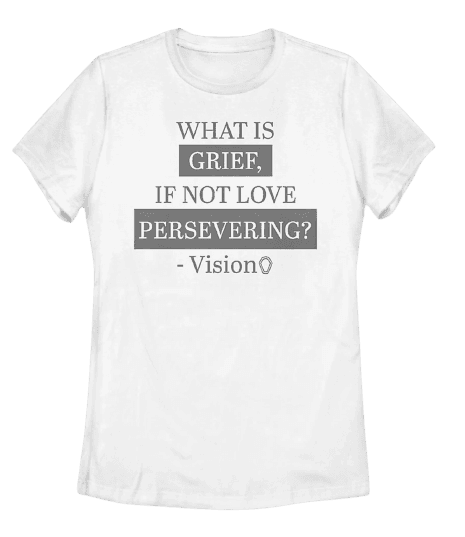 Grief Is Love Persevering t-shirt / shop it <a href=https://www.boxlunch.com/product/marvel-wandavision-grief-is-love-persevering-womens-t-shirt/15430099.html>here</a>