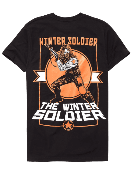 The Winter Soldier Poster t-shirt / shop it <a href=https://www.boxlunch.com/product/marvel-the-falcon-and-the-winter-soldier-the-winter-soldier-poster-t-shirt---boxlunch-exclusive/15317278.html>here</a>