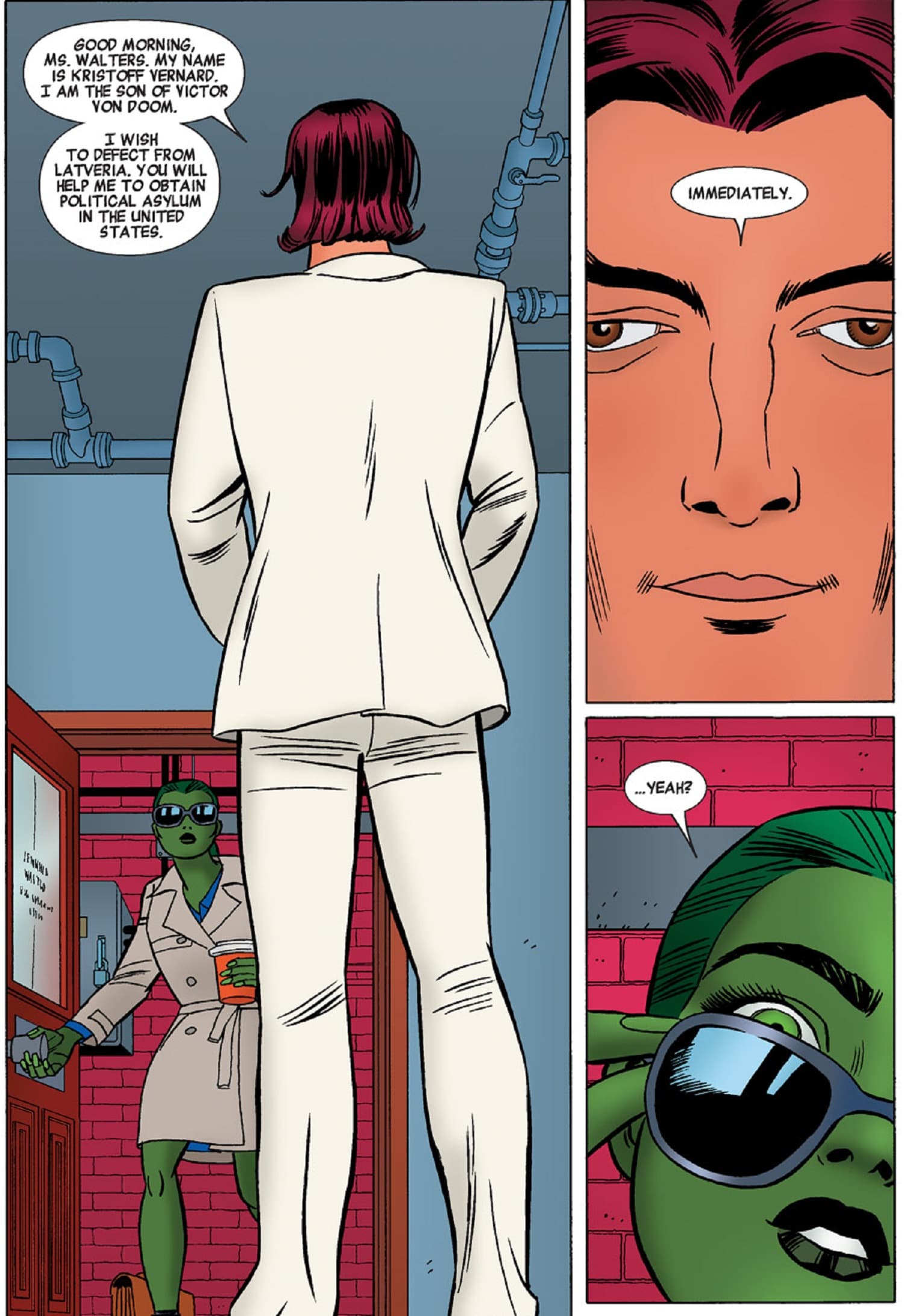 From SHE-HULK (2014) #2 with art by Javier Pulido and Muntsa Vicente.