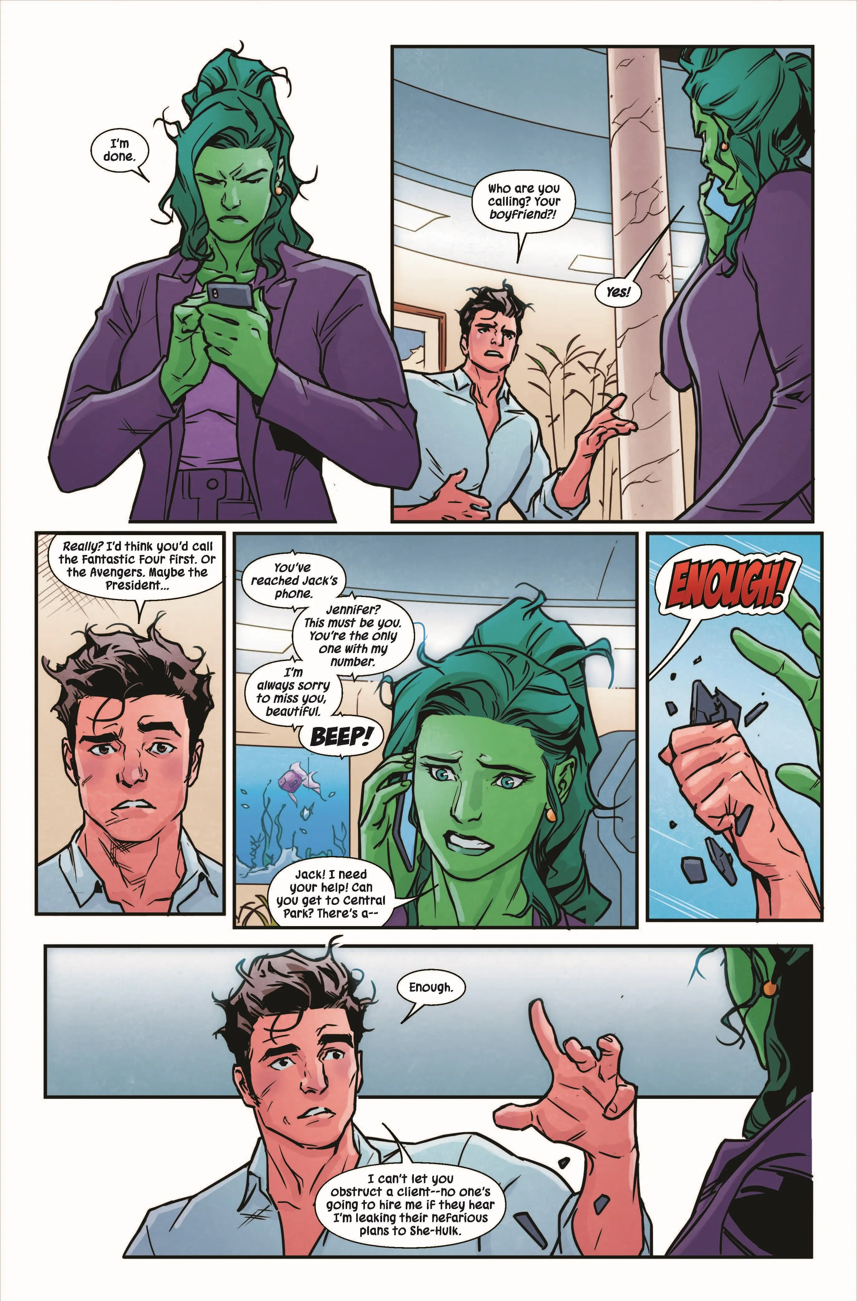 SHE-HULK (2023) #15 page by Rainbow Rowell and Andrés Genolet
