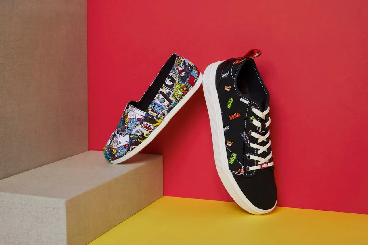 Toms x Marvel Multicolor Baja Comic Print Slip-On Sneakers The Marvel TOMS Collection Is The Best Collaboration Since  main image 3