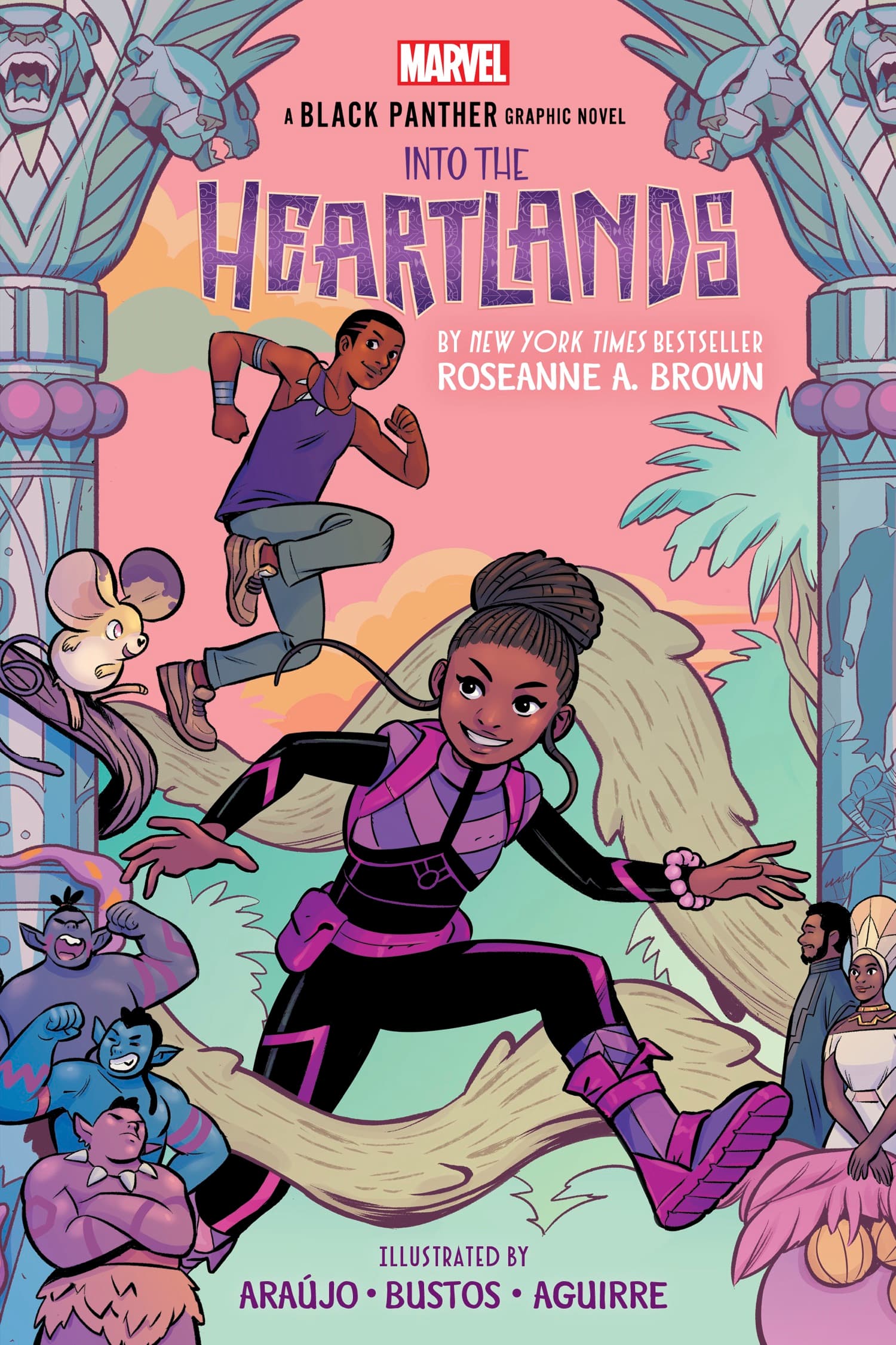 Shuri and T'Challa: Into the Heartlands (An Original Black Panther Graphic Novel) cover art by Natacha Bustos and Cris Peter