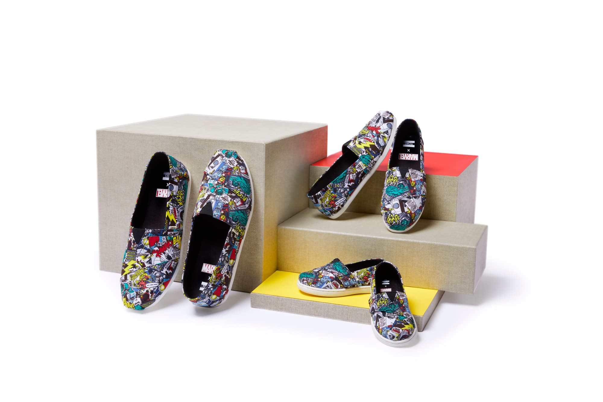Toms x Marvel Multicolor Baja Comic Print Slip-On Sneakers Men main image 2