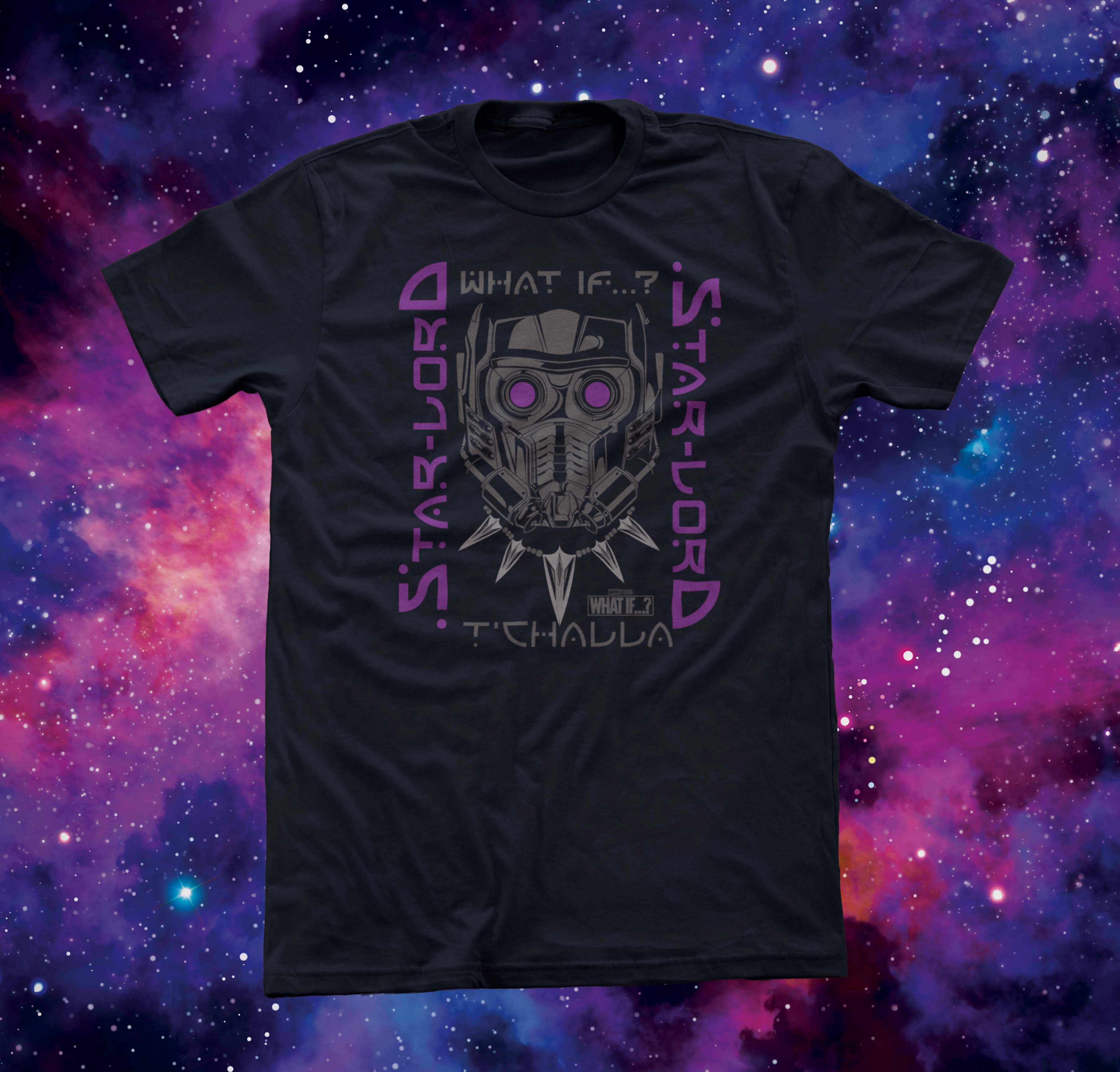 T’Challa Star-Lord Shirt / shop it <a href=https://www.hottopic.com/product/marvel-what-if...-star-lord-tchalla-t-shirt/16642831.html>here</a>