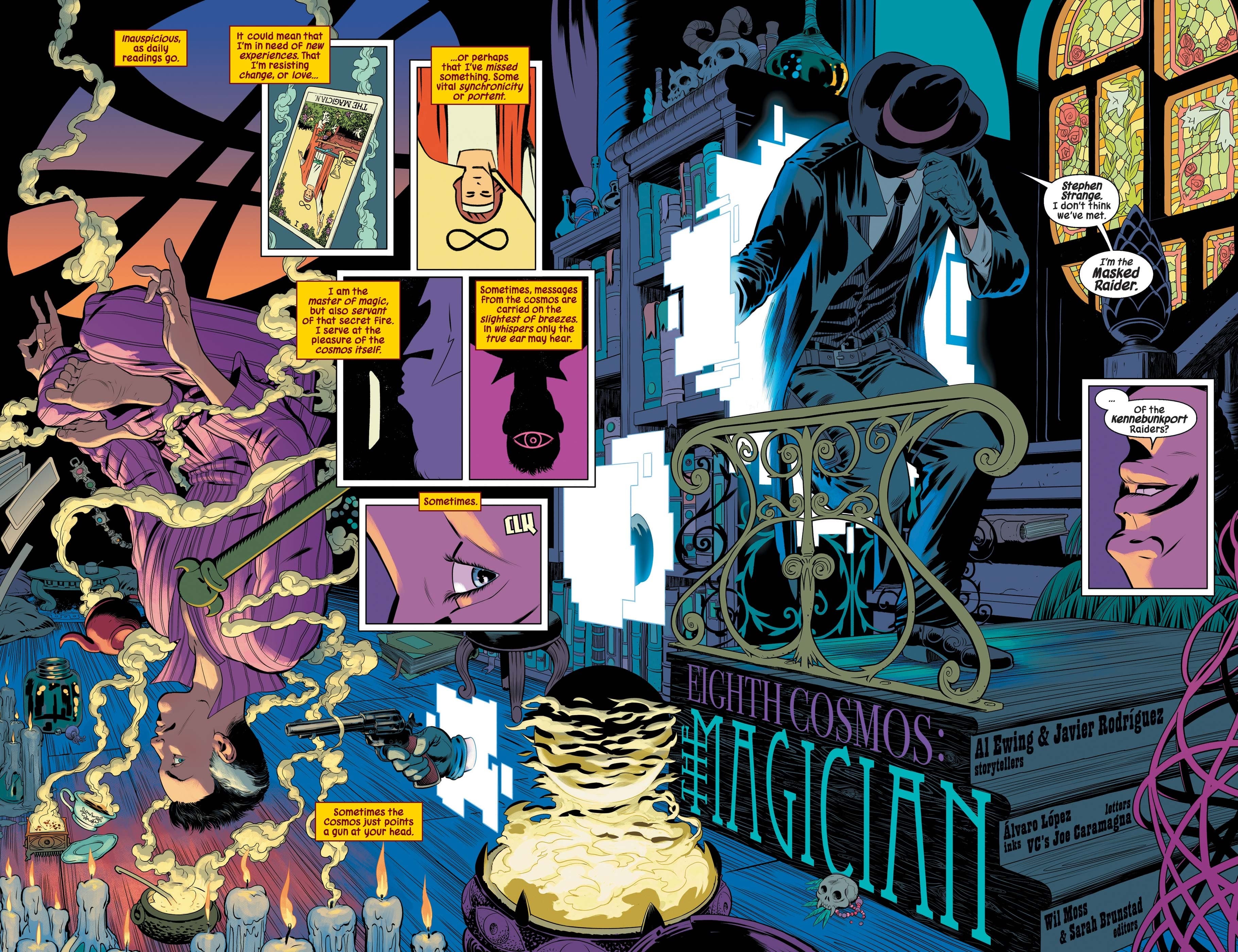 Masked Raider drops in on Doctor Strange..