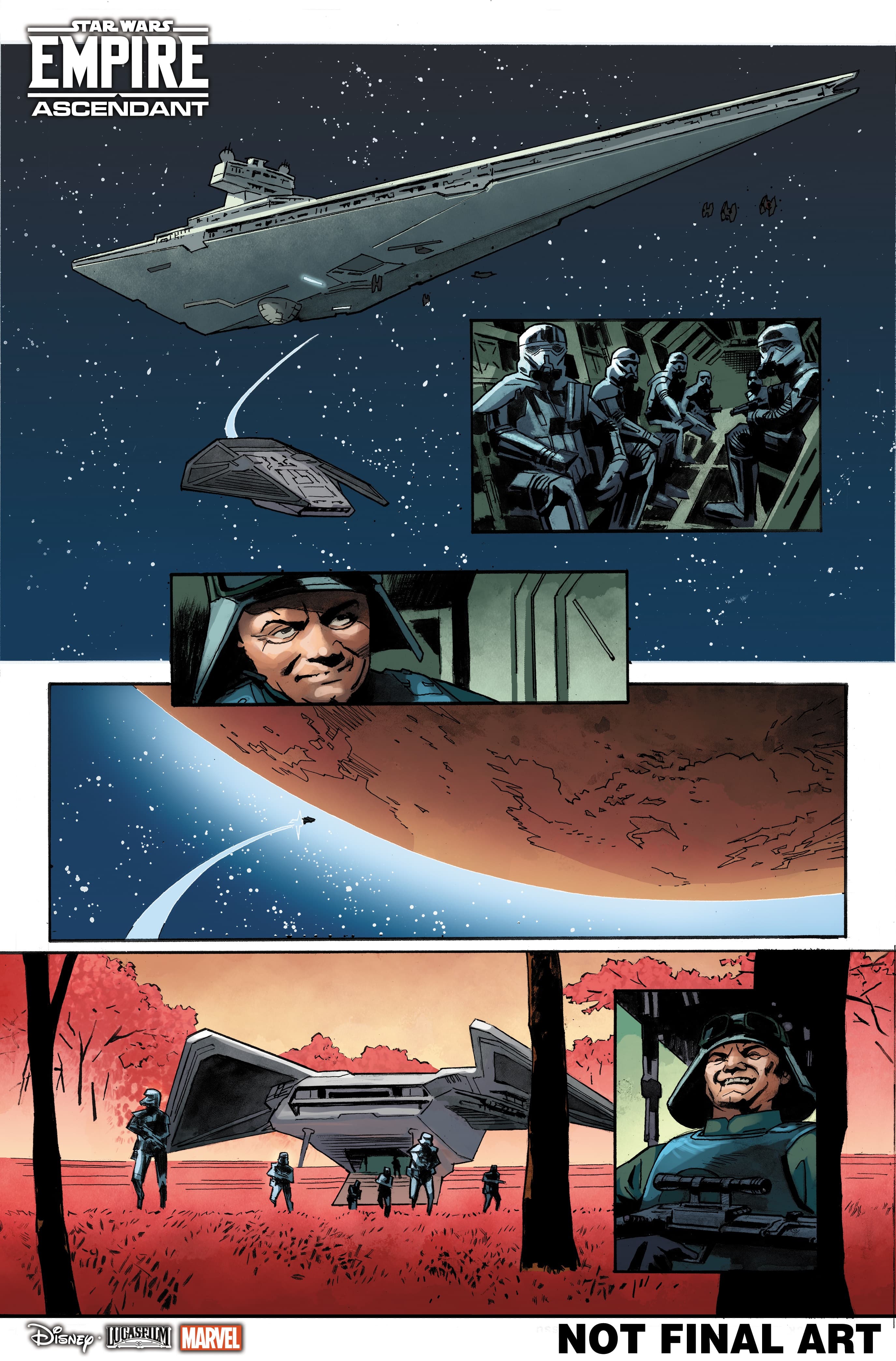 STAR WARS: EMPIRE ASCENDANT #1 preview art by Roland Boschi with colors by Rachelle Rosenberg