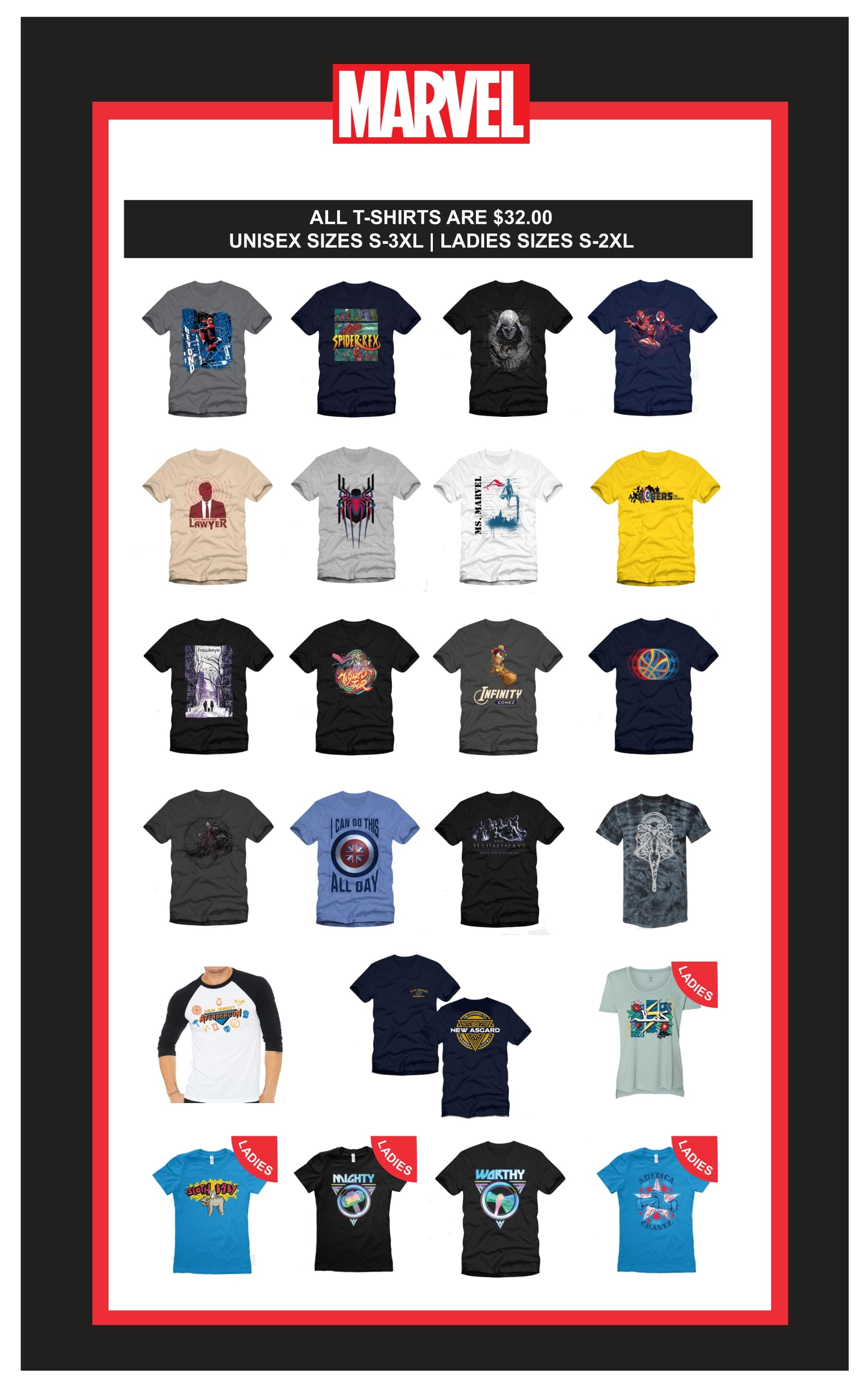 Marvel Merchandise SDCC San Diego Comic-Con 2022 Sushi Menu Page 1