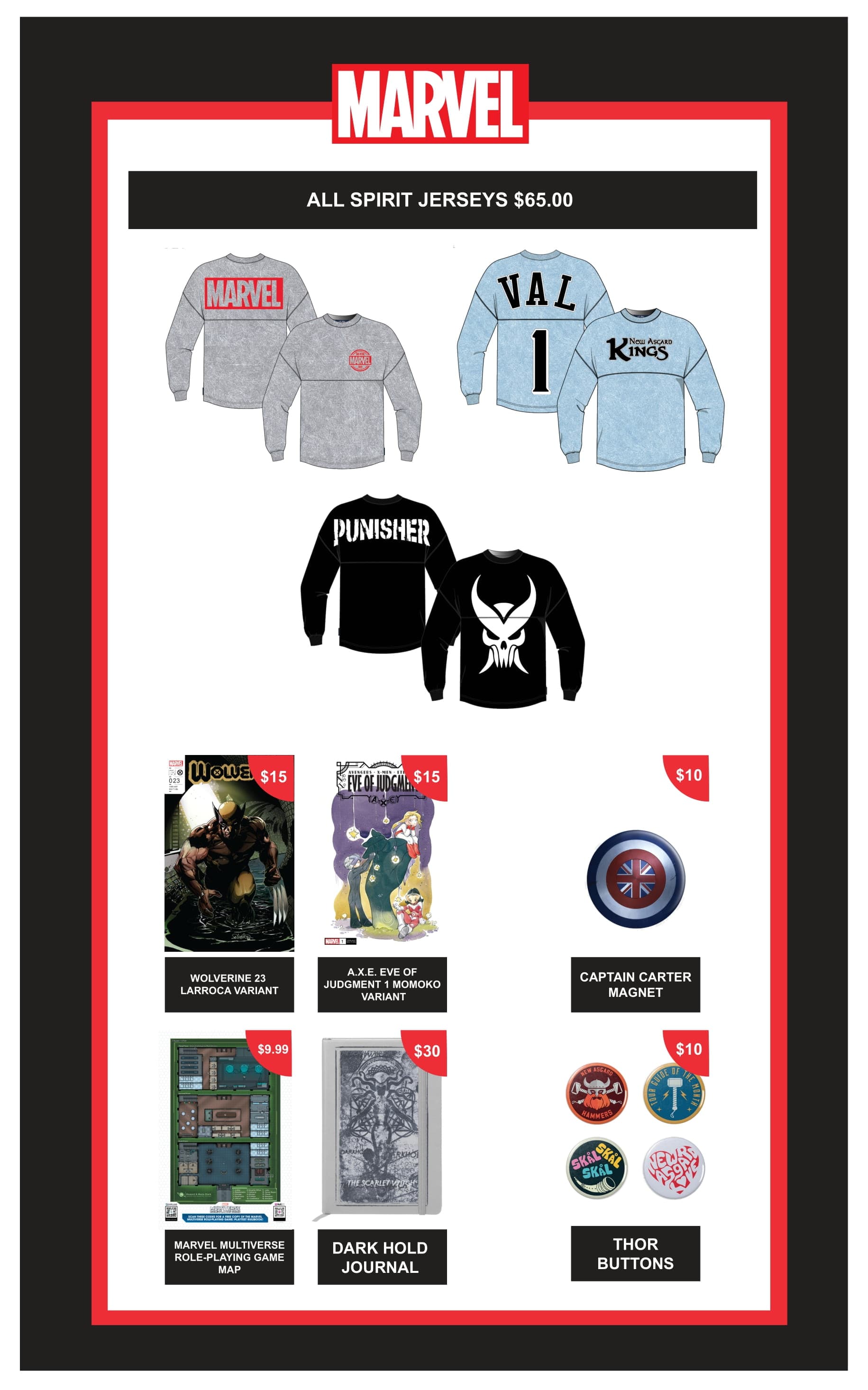 Marvel Merchandise SDCC San Diego Comic-Con 2022 Sushi Menu Page 2