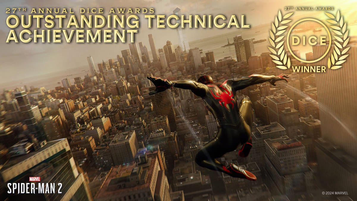 DICE Awards 2024 Winner Marvel's Spider-Man 2 Technical Achievement
