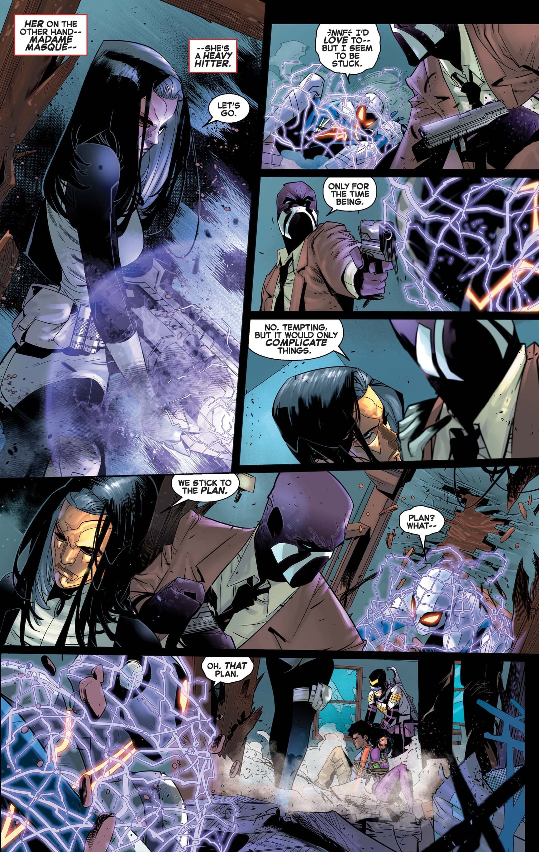 Madame Masque versus Spider-Man in THE AMAZING SPIDER-MAN (2018) #64.