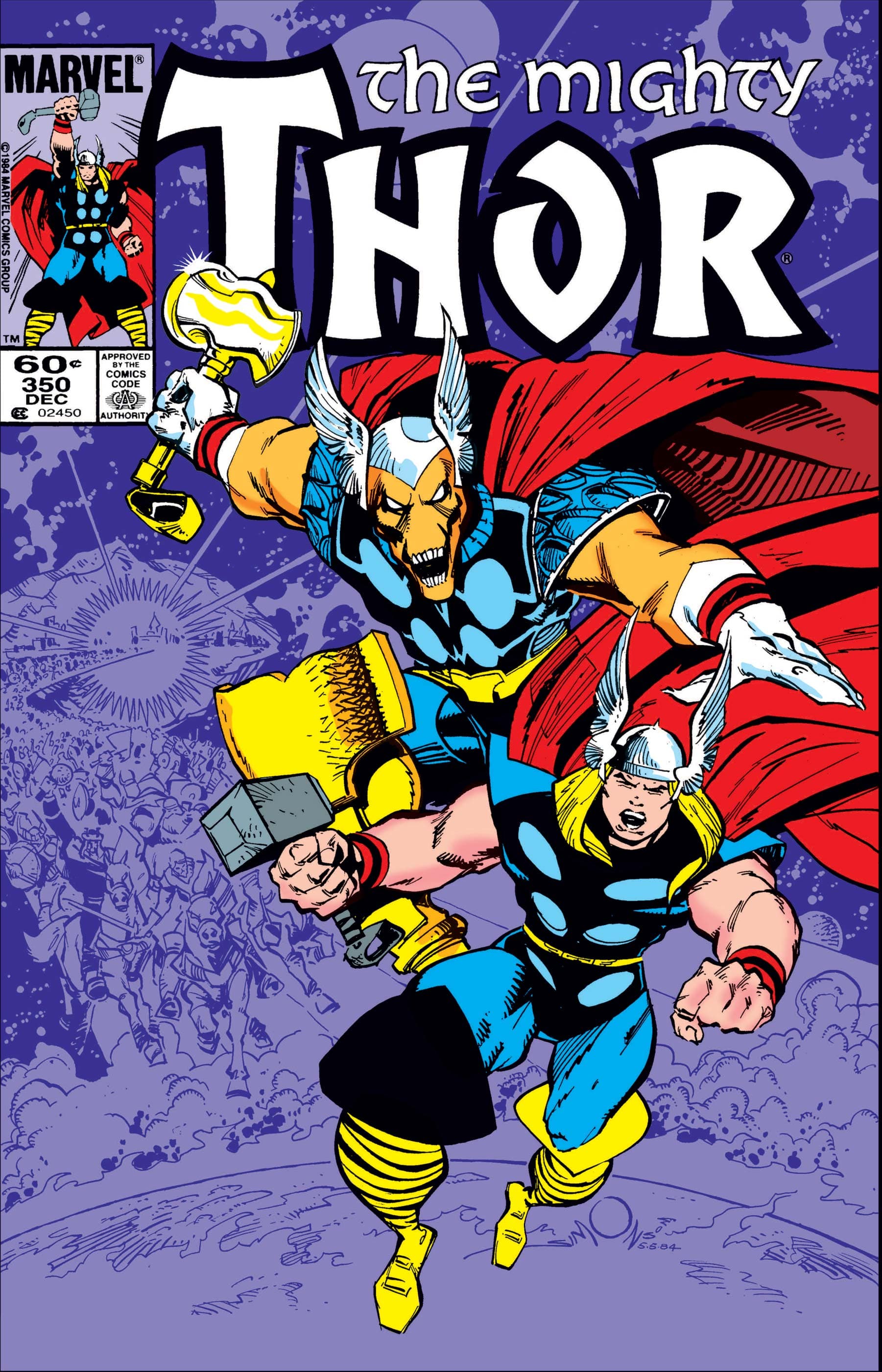 THOR (1966) #350, cover by Walter Simonson