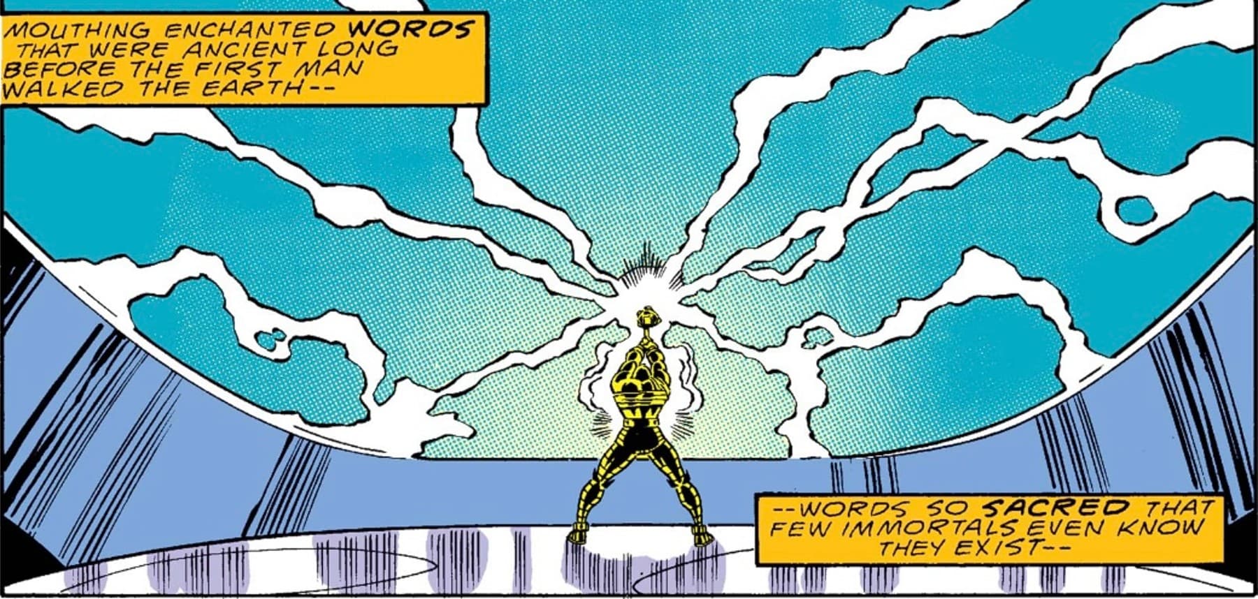 THOR (1966) #388 panel by Tom DeFalco, Ron Frenz, Brett Breeding, George Roussos, and John Workman