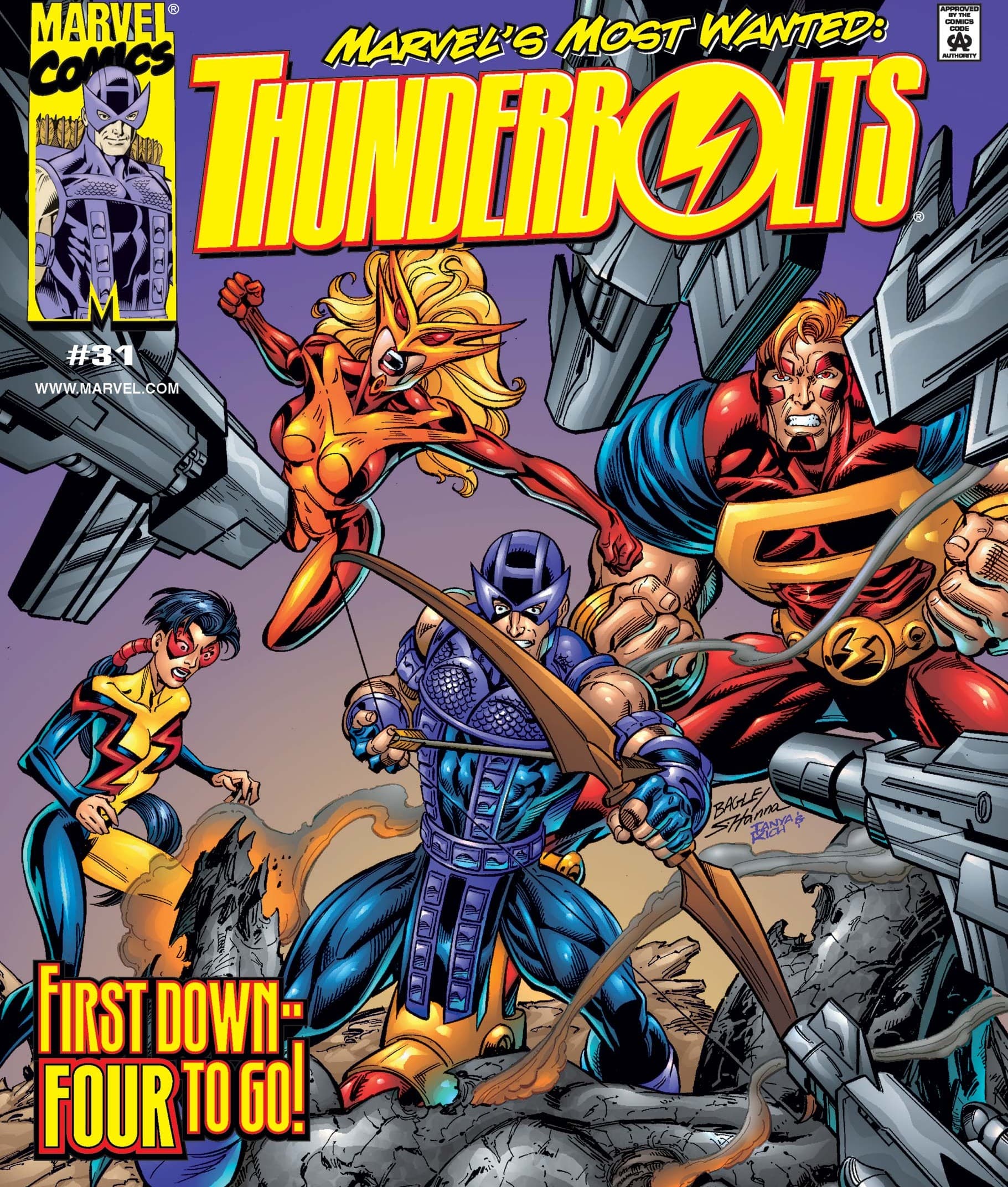 THUNDERBOLTS (1997) #31 cover by Mark Bagley