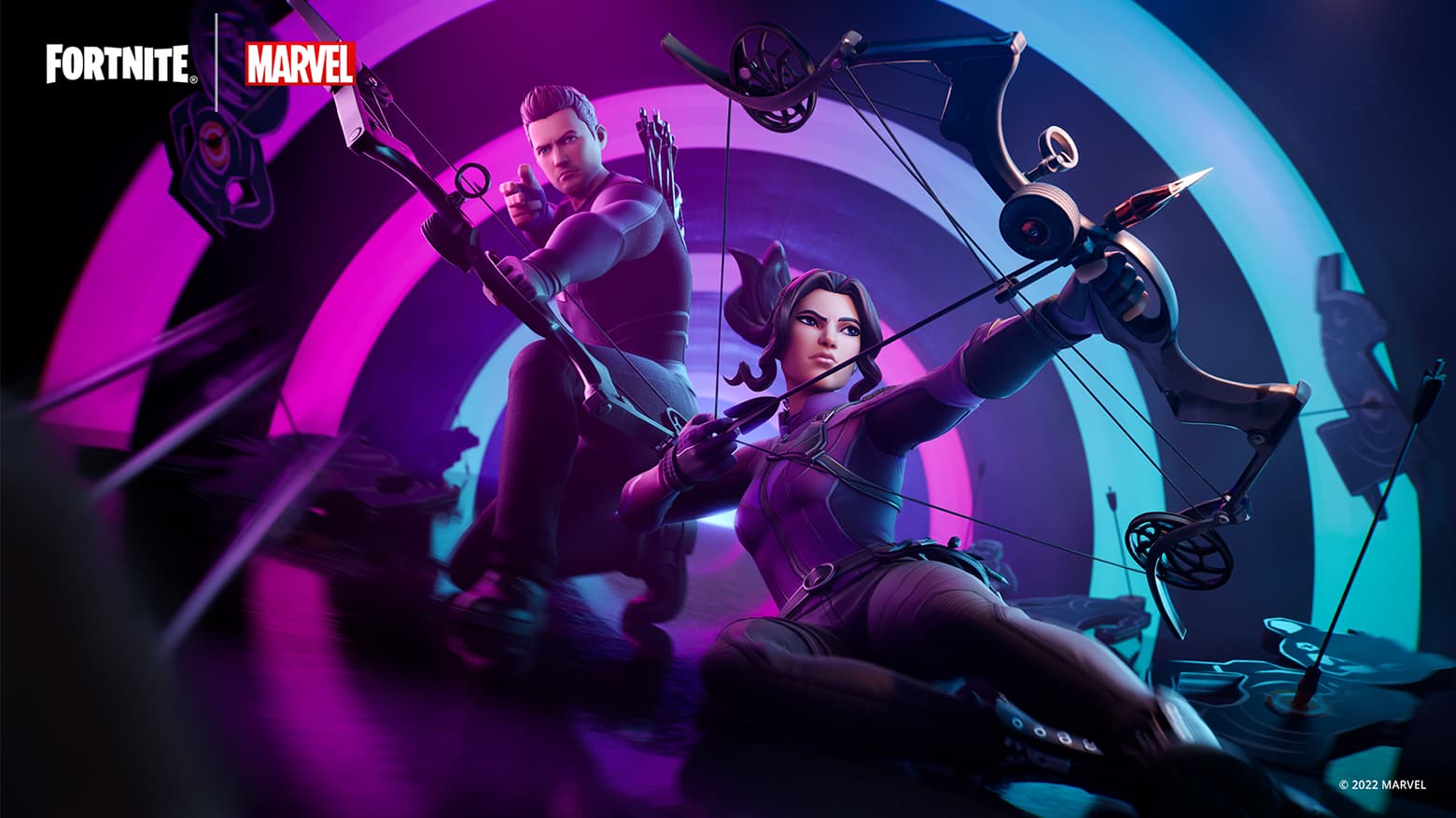 Fortnite Marvel Two Hawkeyes Kate Bishop Clint Barton Loading Screen