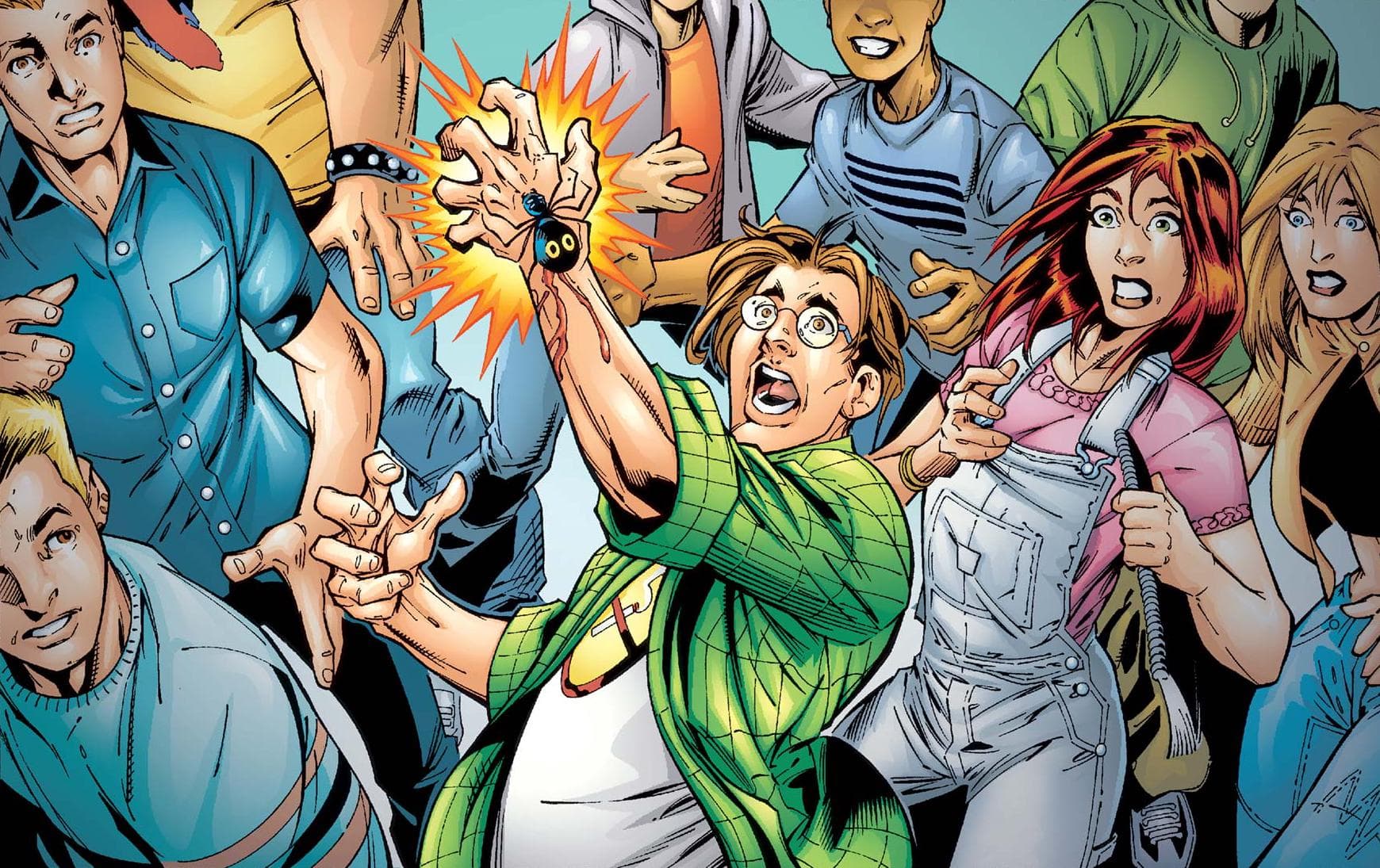 ULTIMATE SPIDER-MAN (2000) #1 artwork by Mark Bagley, Art Thibert, and Steve Buccellato