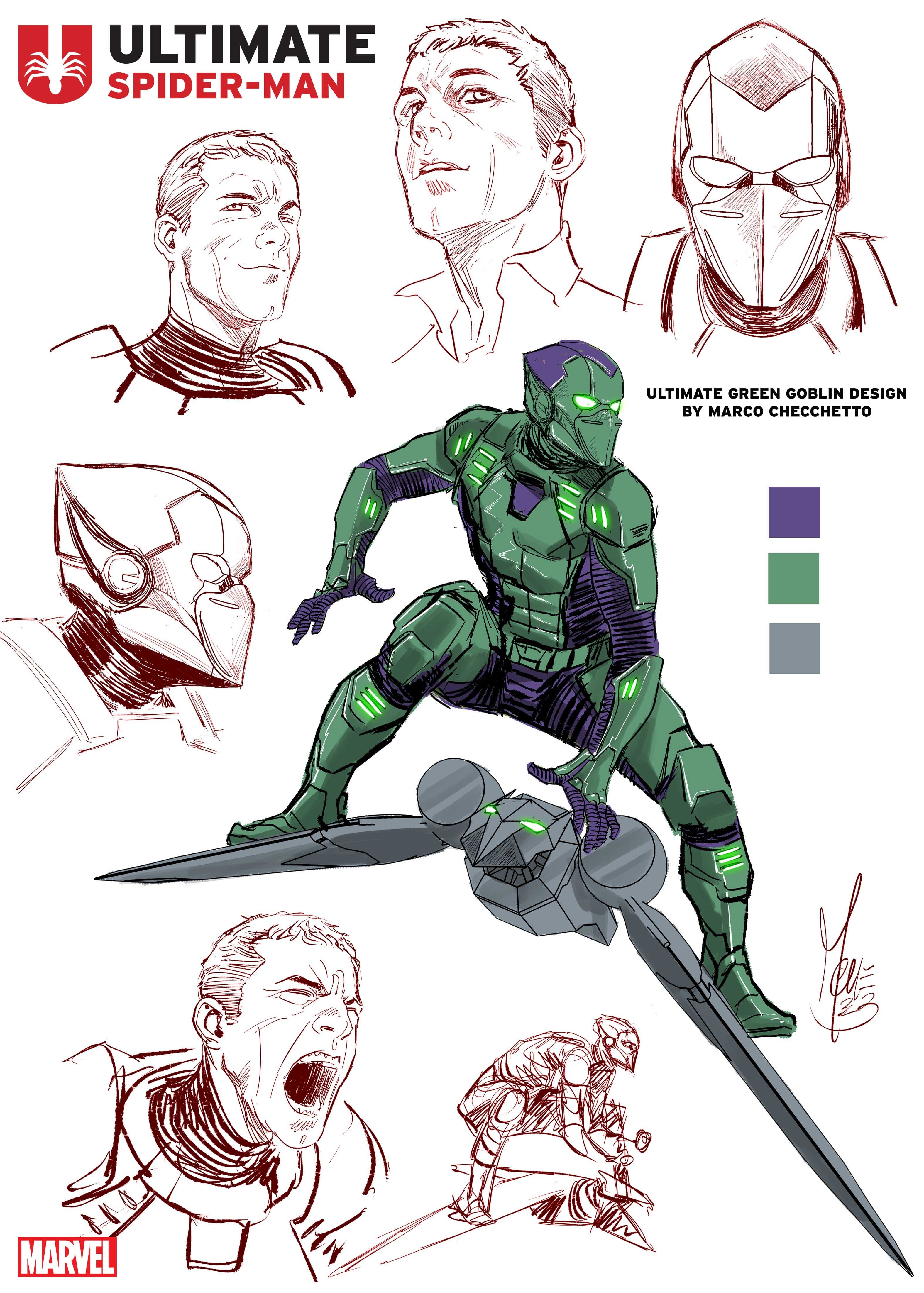 ULTIMATE SPIDER-MAN (2024) #2 Ultimate Green Goblin design by Marco Checchetto