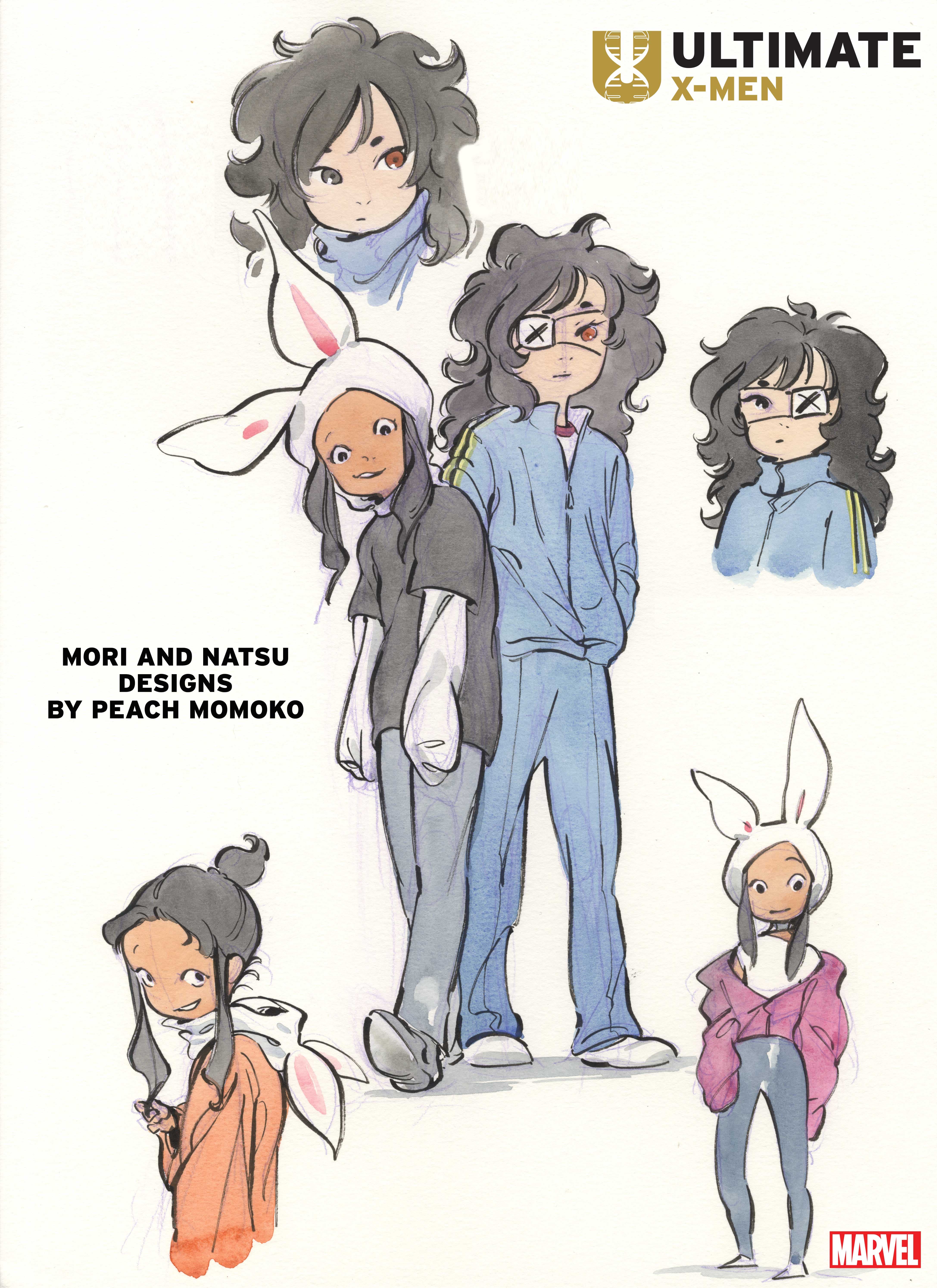 ULTIMATE X-MEN: Mori and Natsu designs by Peach Momoko