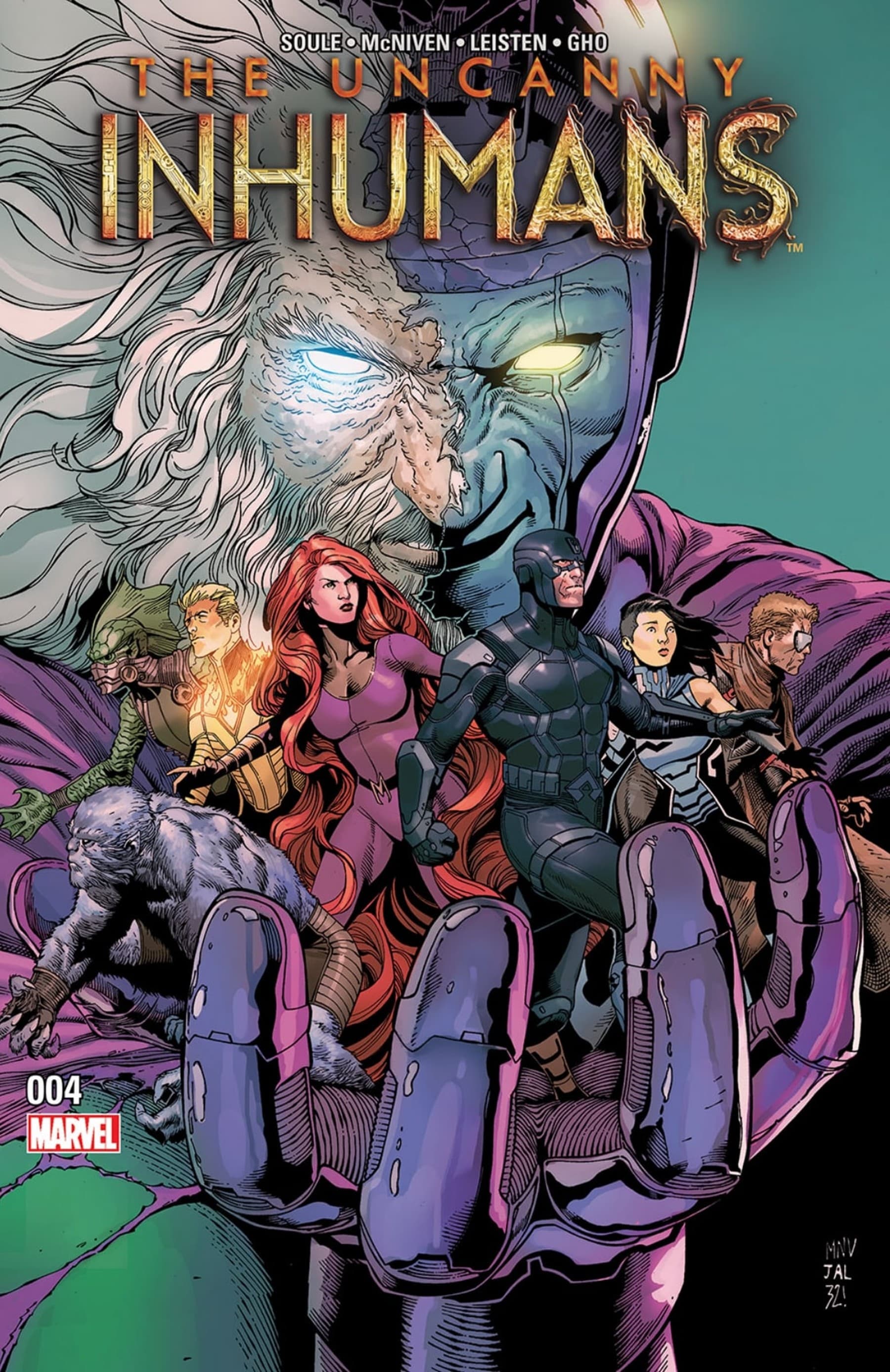 UNCANNY INHUMANS (2015) #4 cover by Steve McNiven, Jay Leisten, and Justin Ponsor