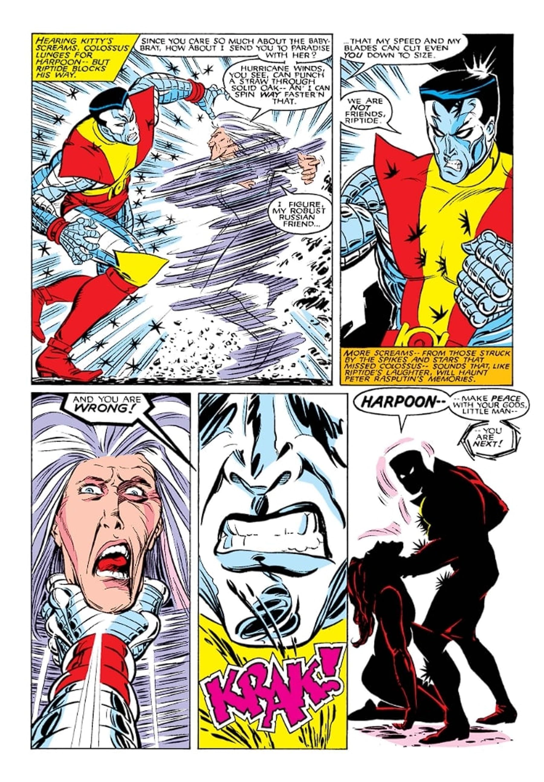 UNCANNY X-MEN (1963) #211 page by Chris Claremont, John Romita Jr., and Bret Blevins