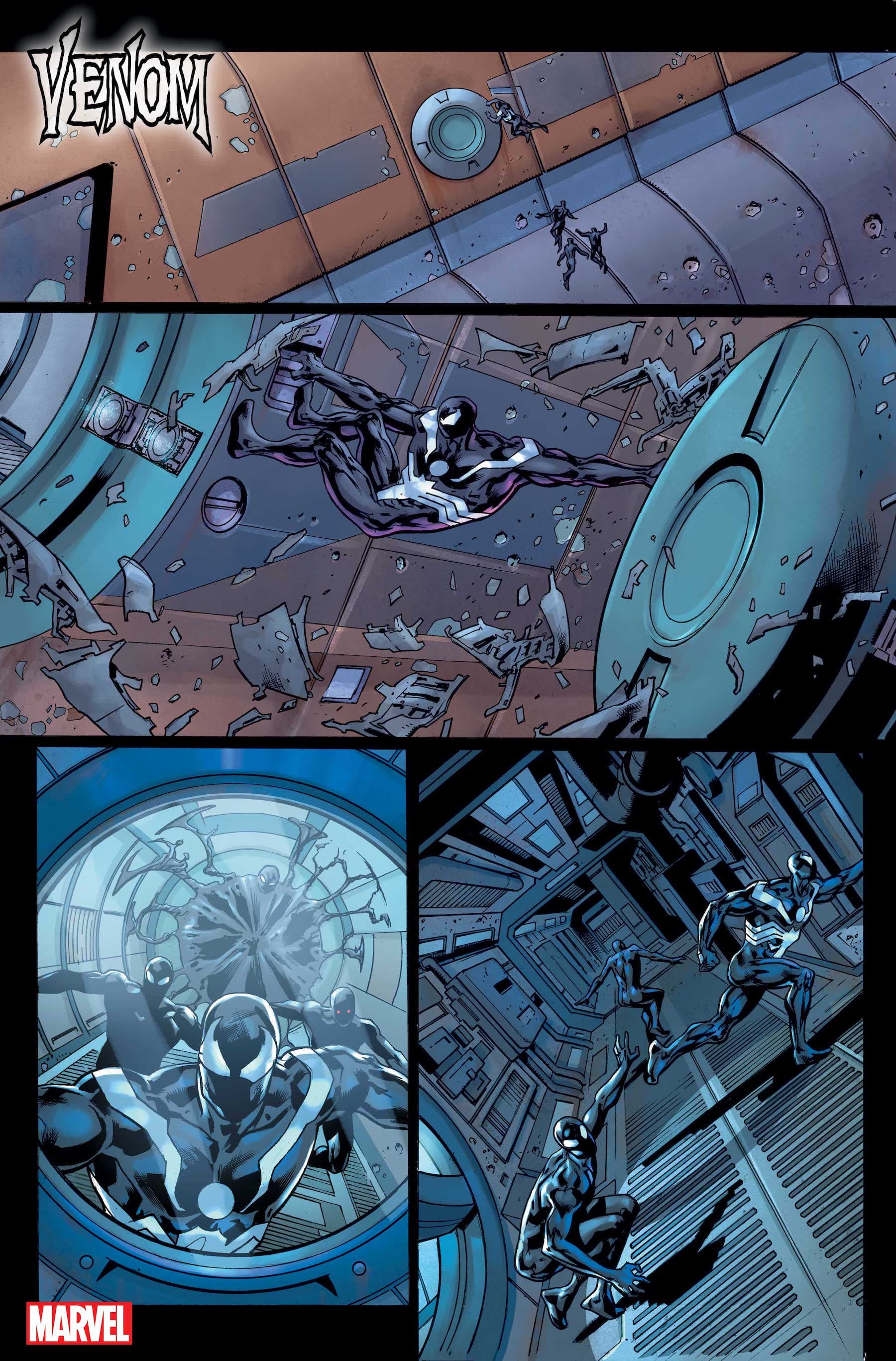 VENOM #1 preview art by Bryan Hitch with inks by Andrew Currie and colors by Alex Sinclair