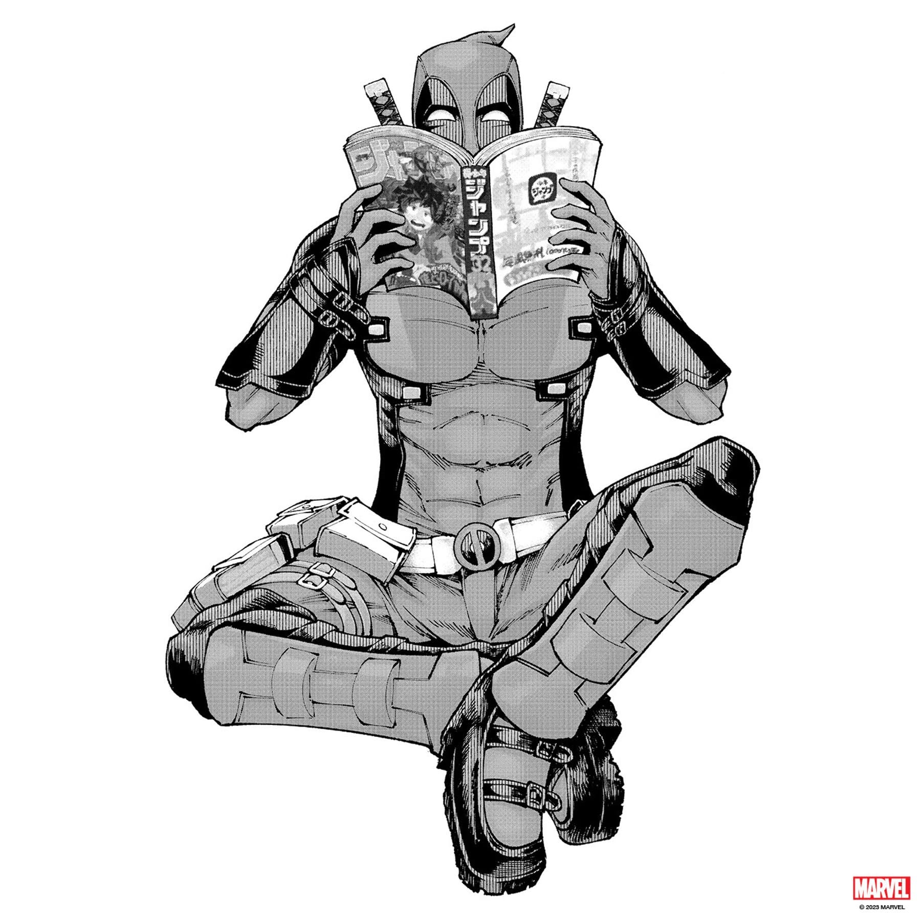 DEADPOOL: SAMURAI—THE OFFICIAL COLORING BOOK artwork by Hikaru Uesugi
