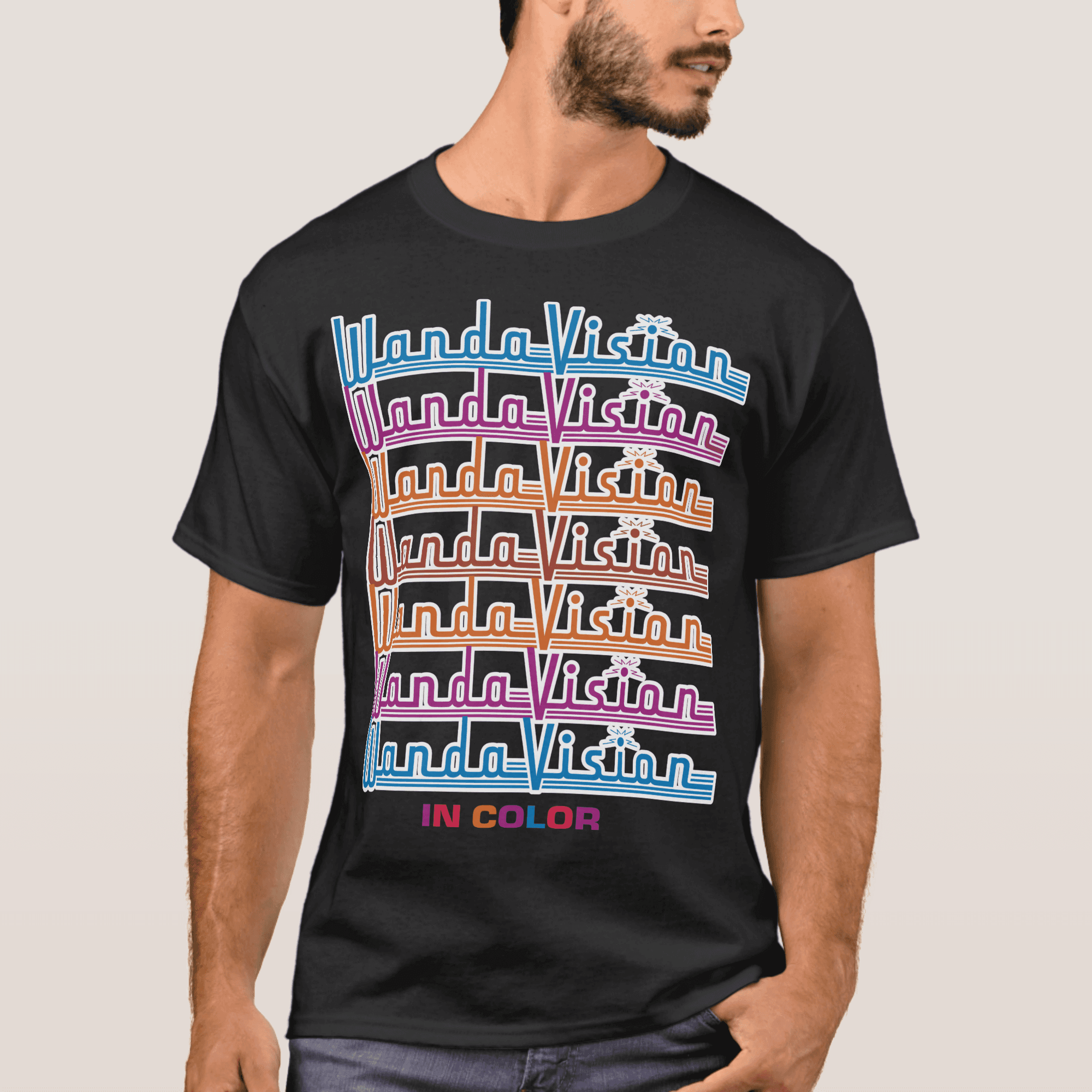 <a href=https://www.shopdisney.com/wandavision-in-color-t-shirt-for-men-customized-7200003121ZES.html>WandaVision In Color T-Shirt</a> / ShopDisney 