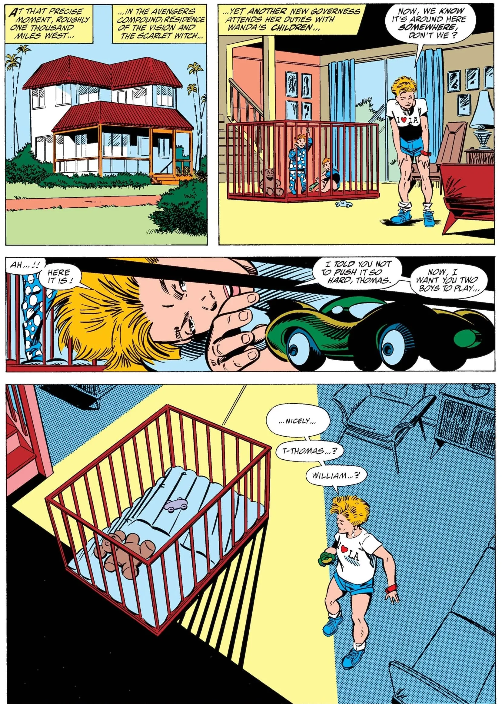The twins disappear in WEST COAST AVENGERS (1985) #47.