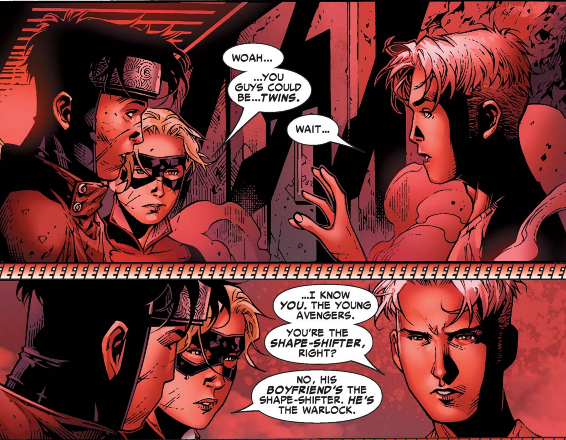 YOUNG AVENGERS (2005) #10 art by Jim Cheung, Rob Stull, Dave Meikis, Dexter Vines, and Justin Ponsor