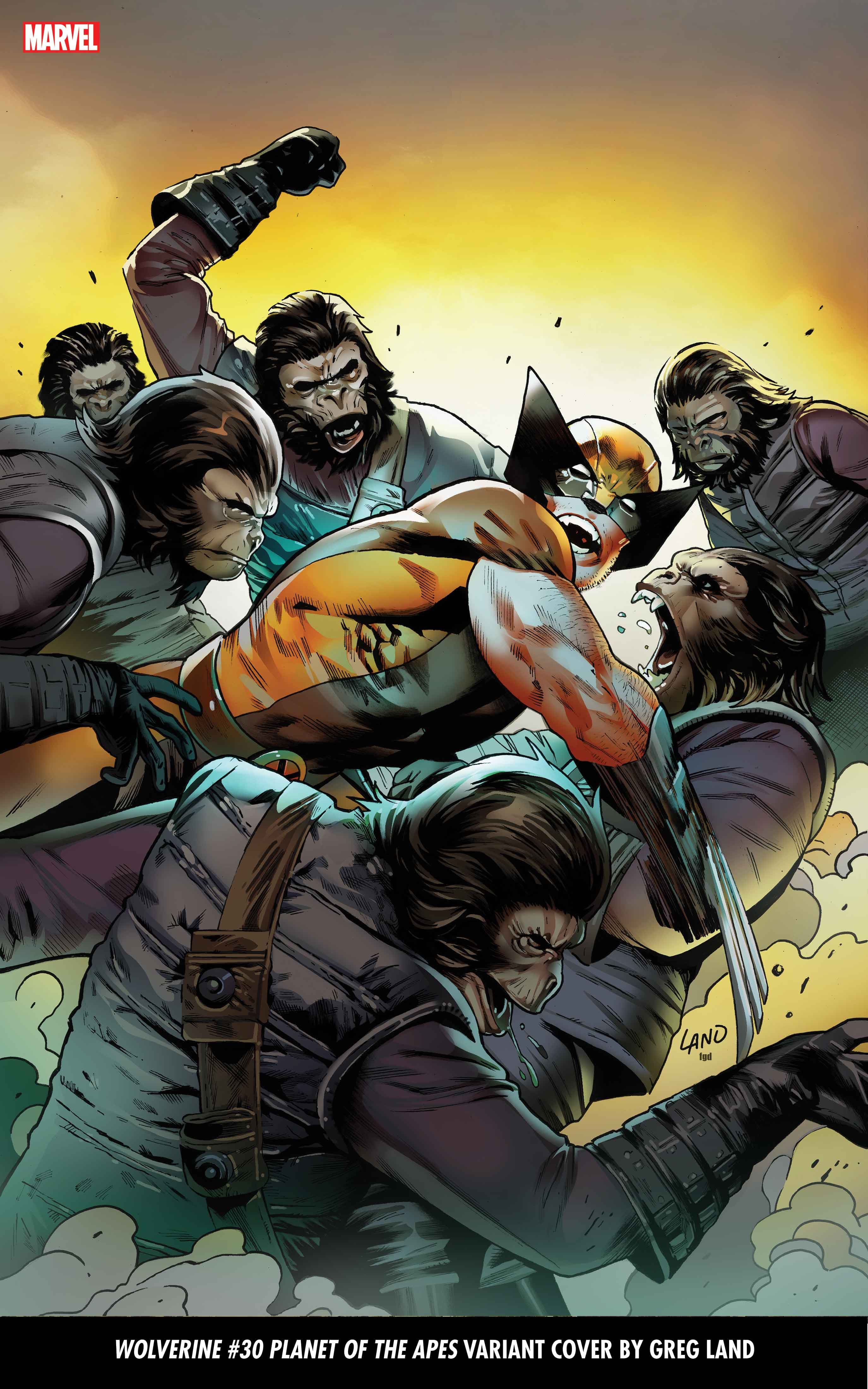 WOLVERINE #30 PLANET OF THE APES VARIANT COVER BY GREG LAND