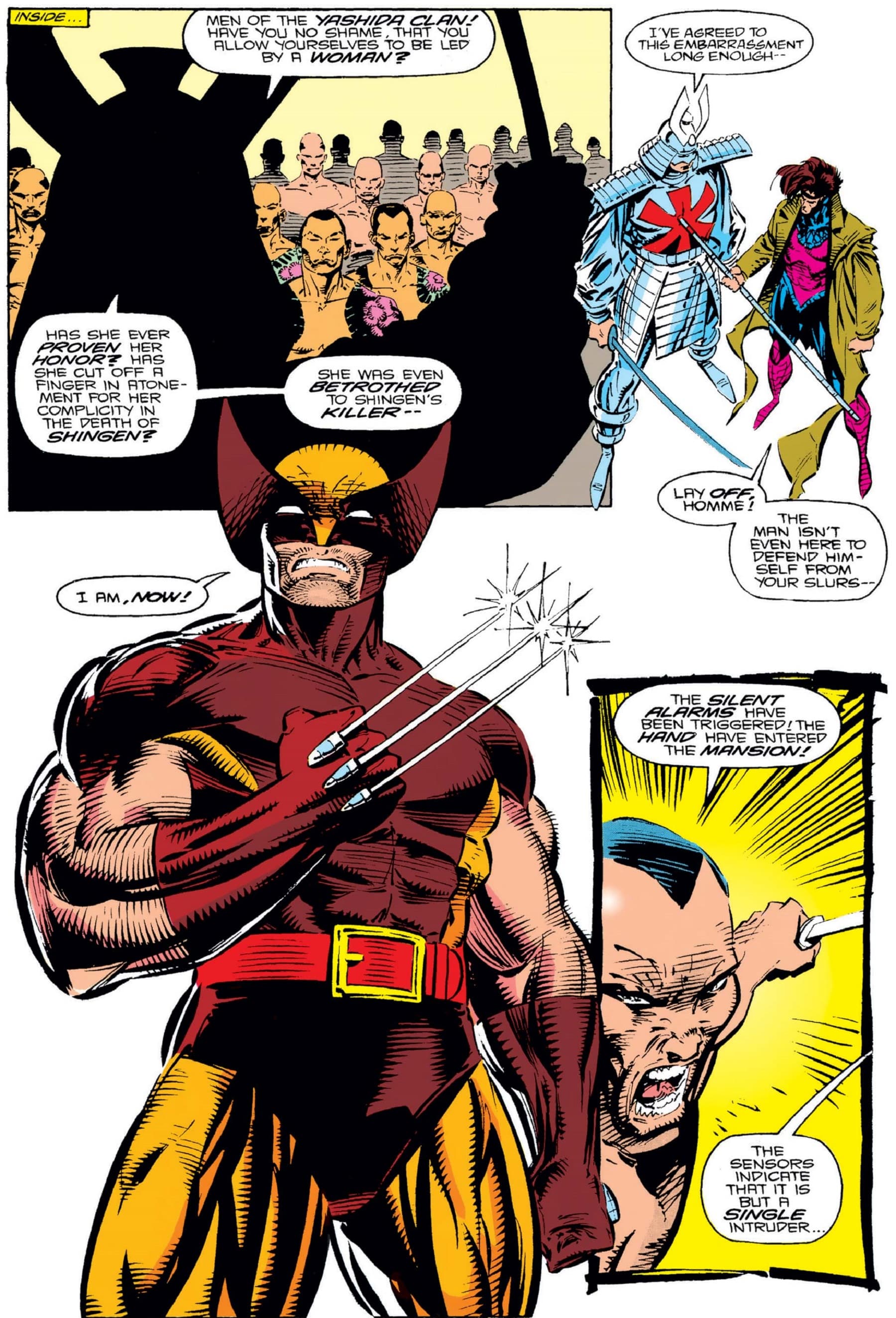 Logan back in a classic uniform in WOLVERINE (1988) #57.