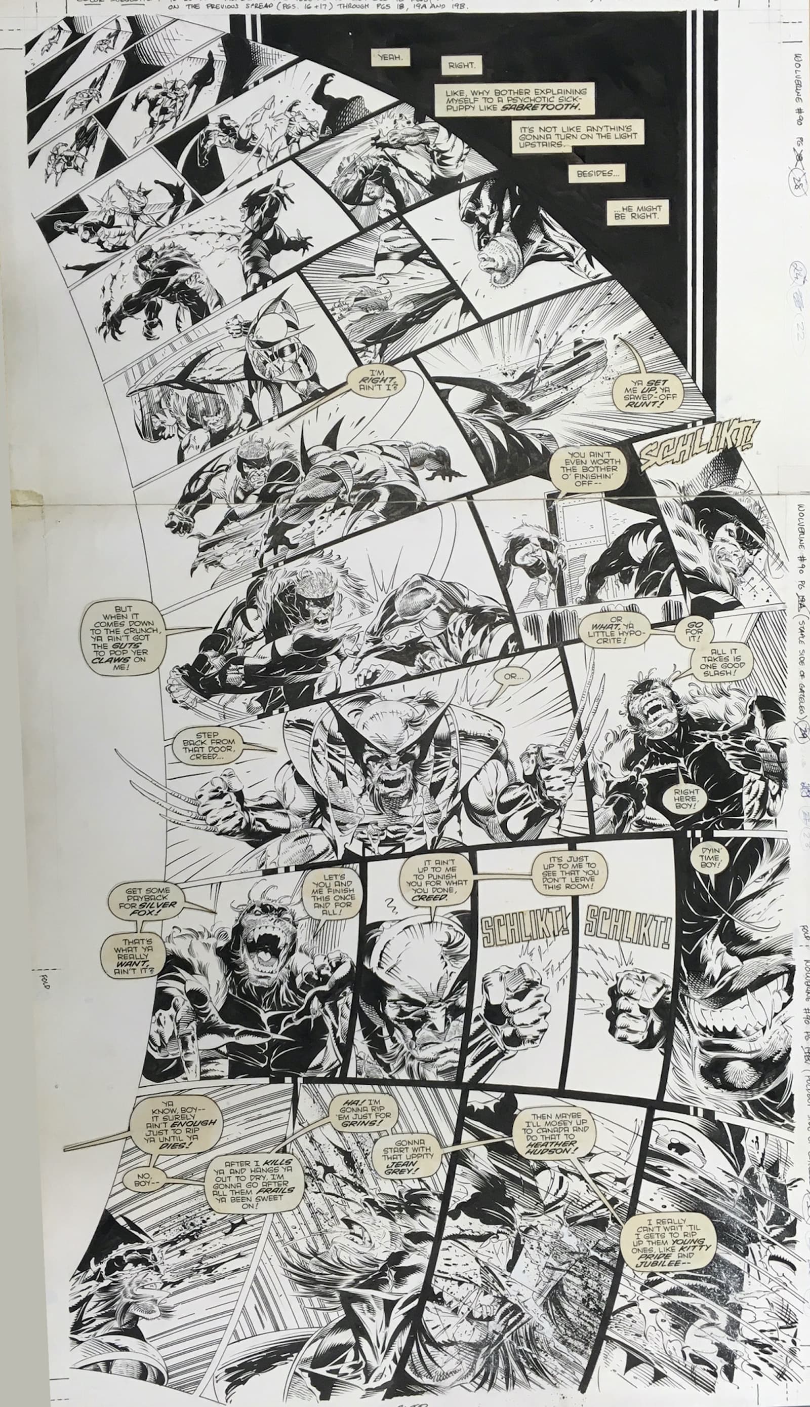 WOLVERINE #90 inks